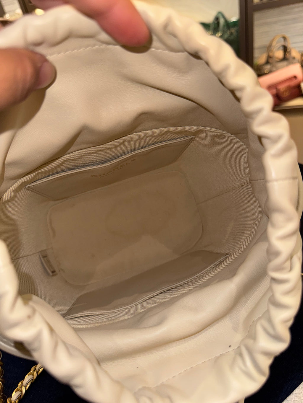 Chanel Drawstring Bucket Stitched