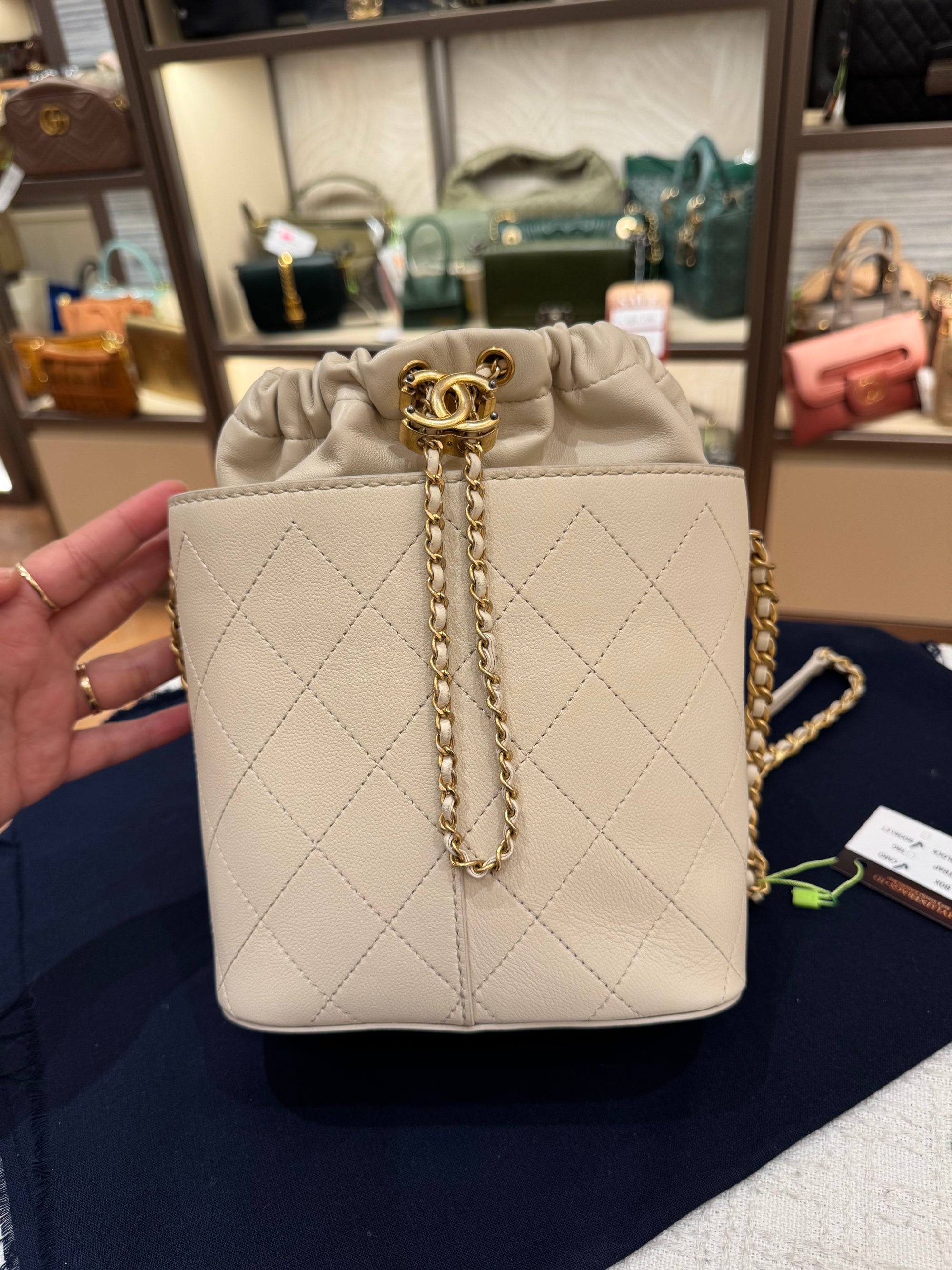 Chanel Drawstring Bucket Stitched