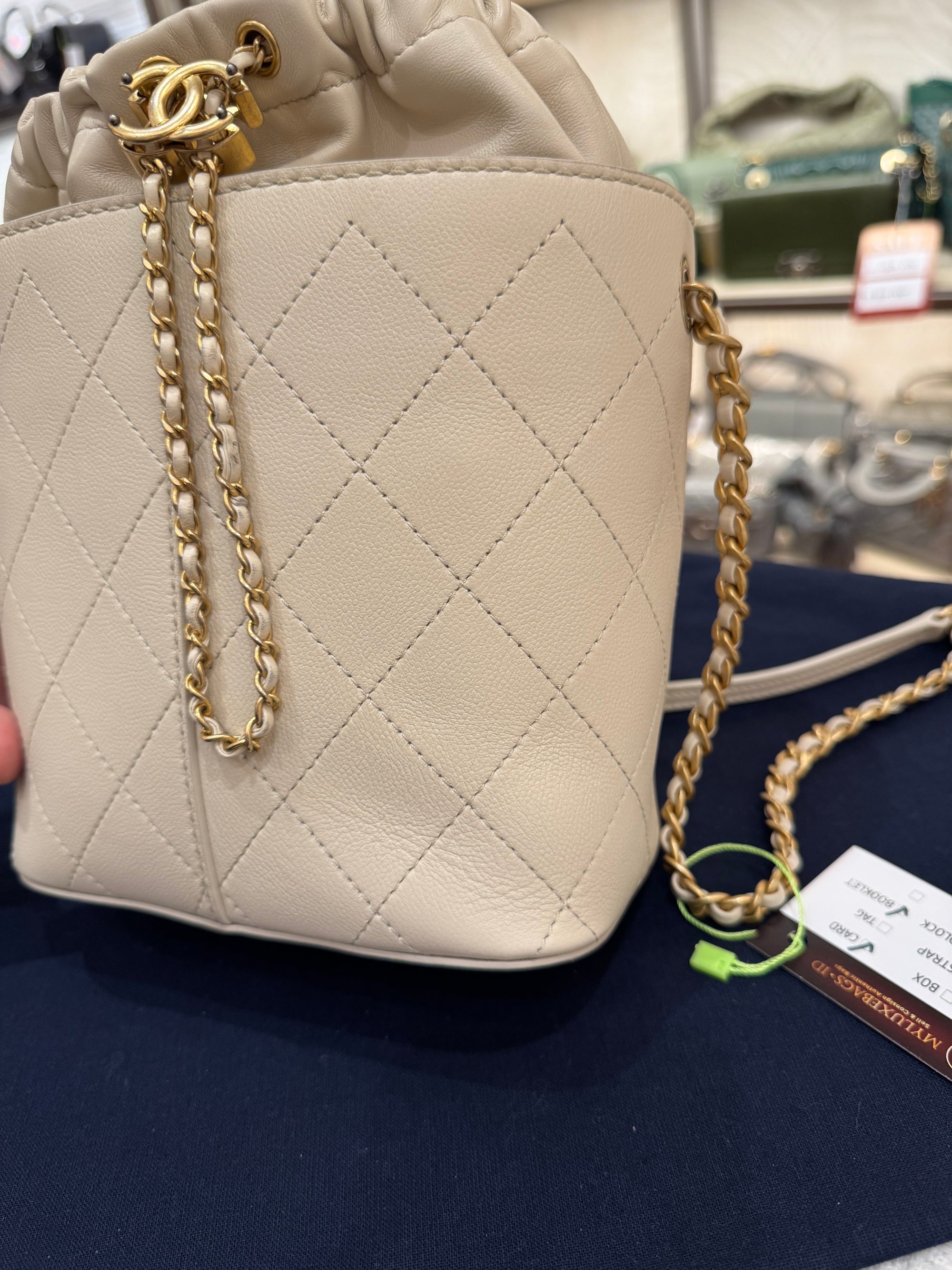 Chanel Drawstring Bucket Stitched