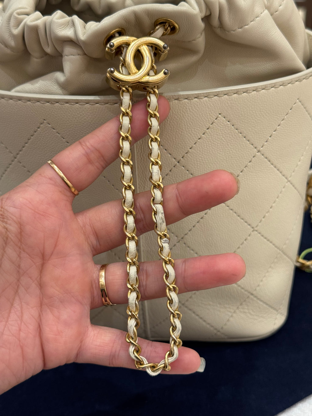 Chanel Drawstring Bucket Stitched