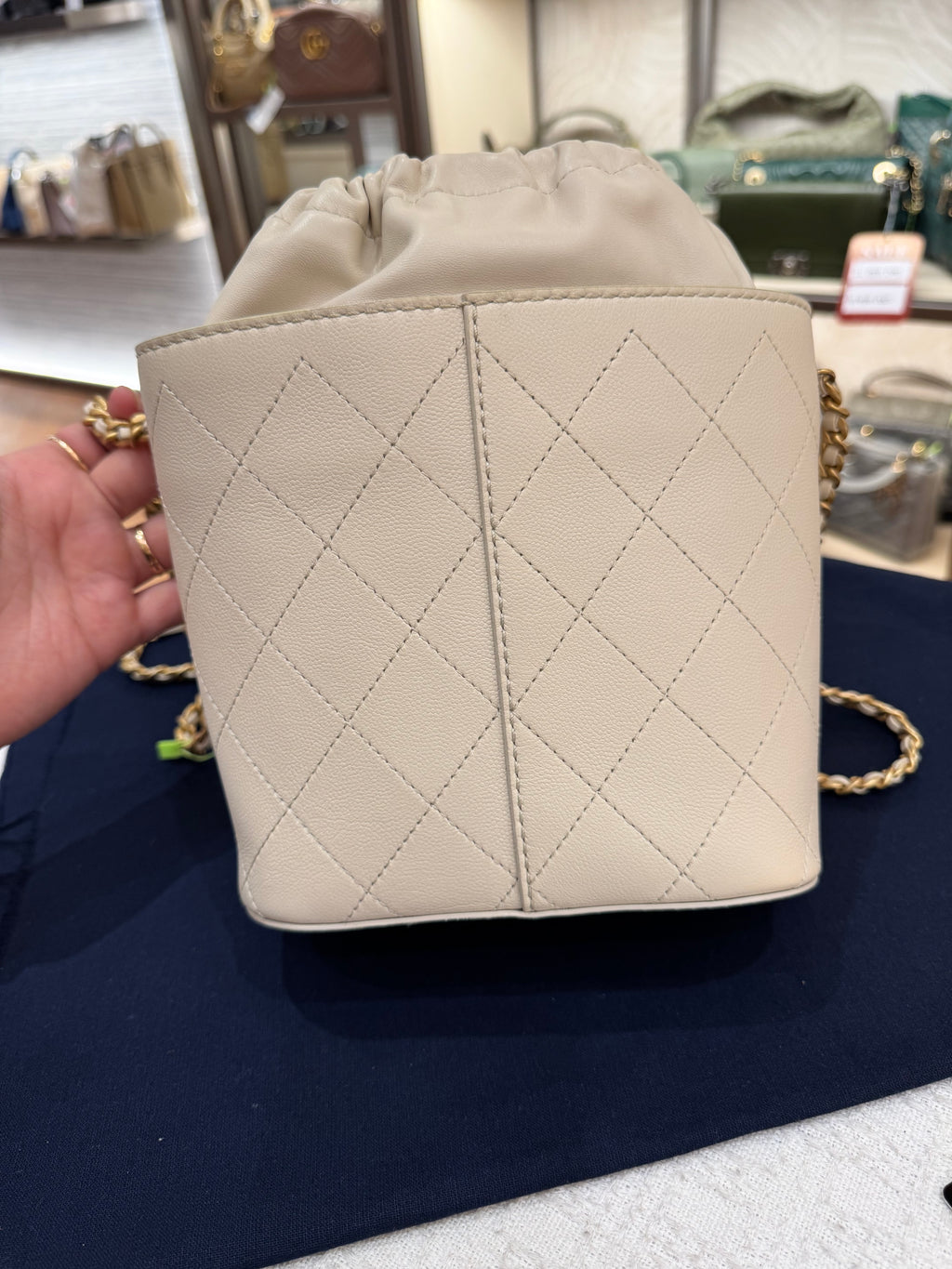 Chanel Drawstring Bucket Stitched