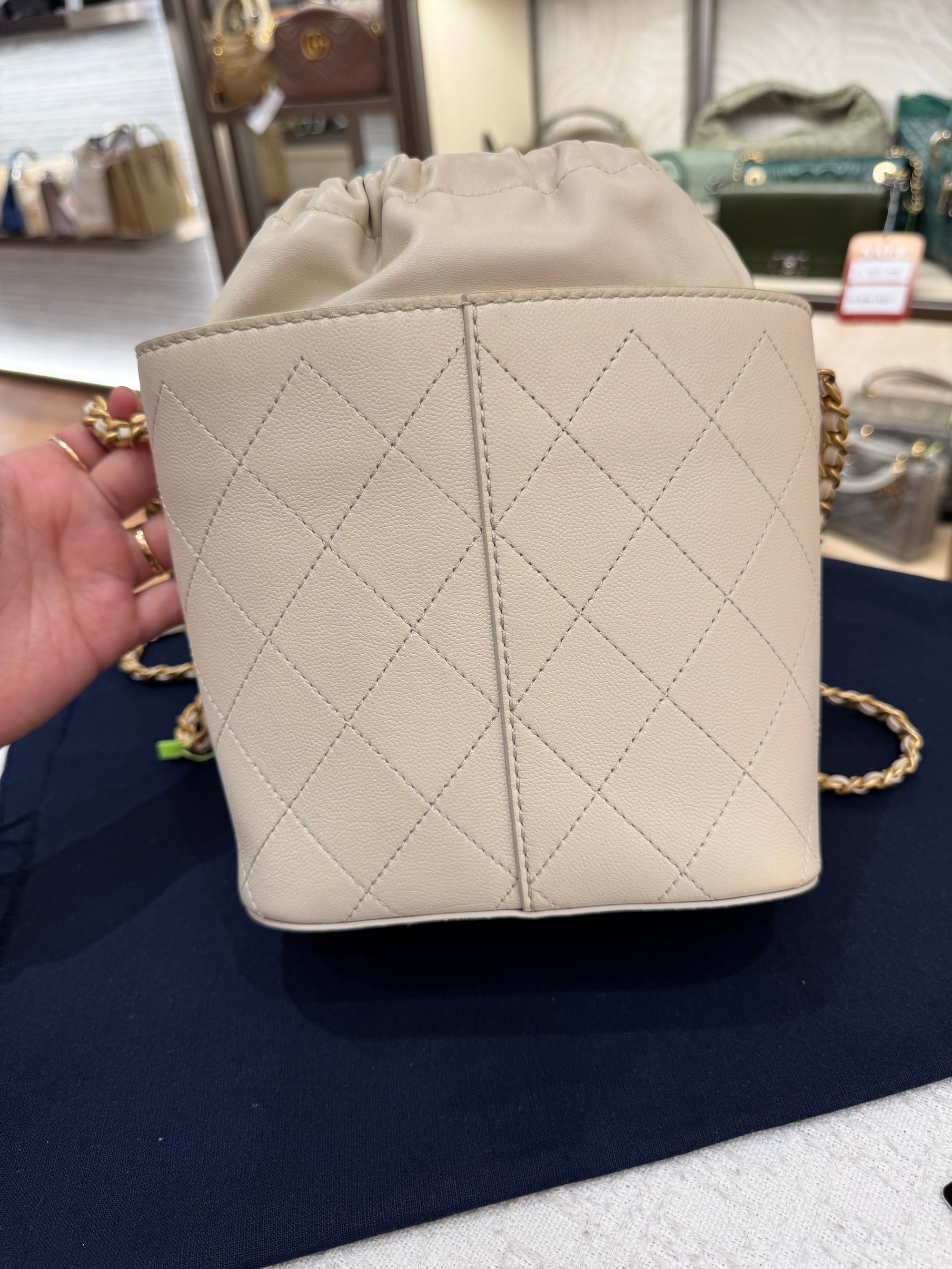 Chanel Drawstring Bucket Stitched