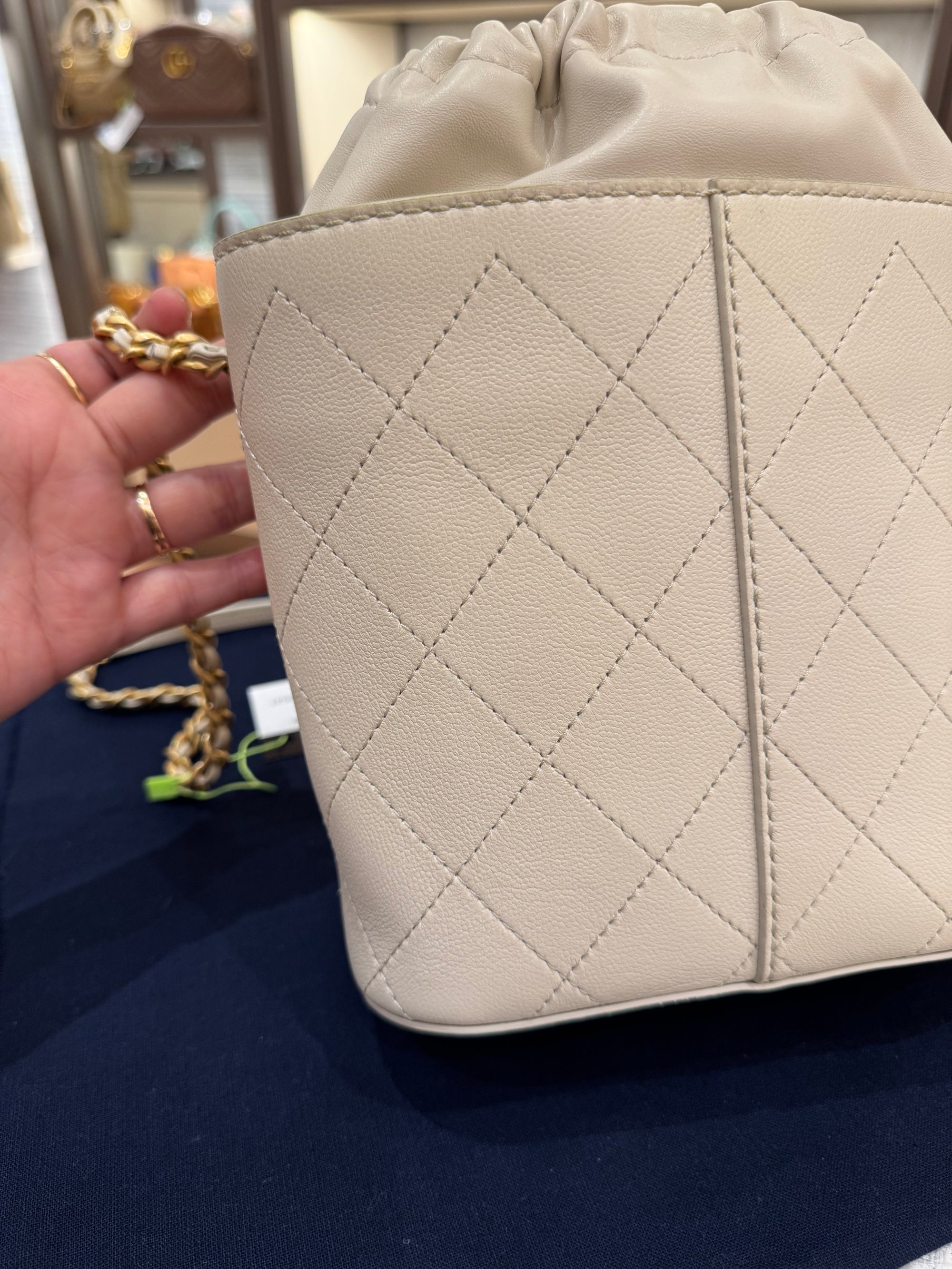 Chanel Drawstring Bucket Stitched