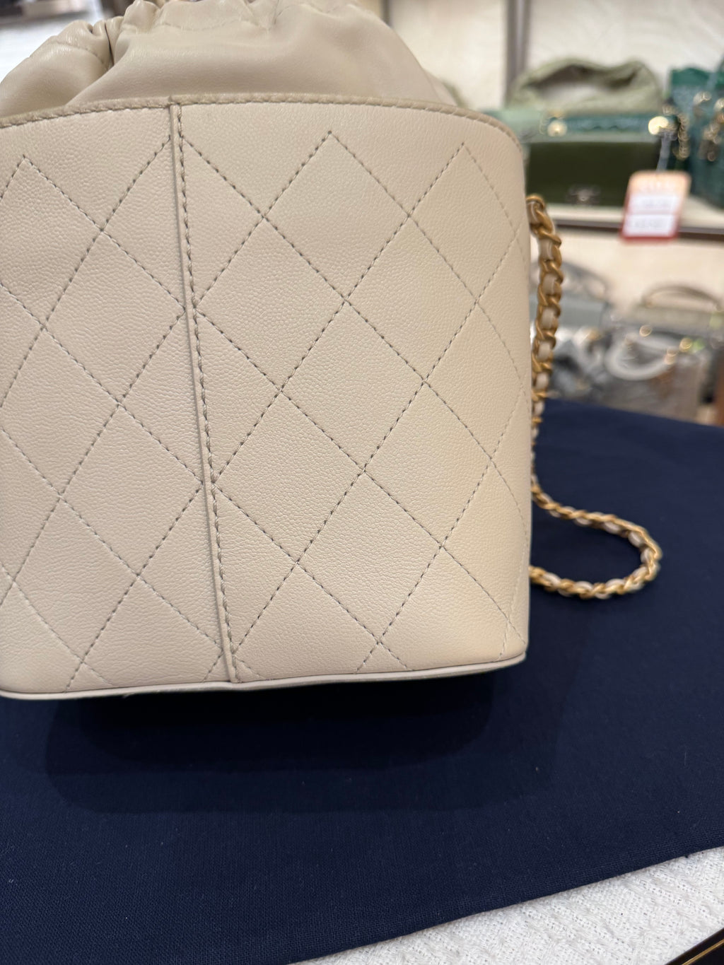 Chanel Drawstring Bucket Stitched