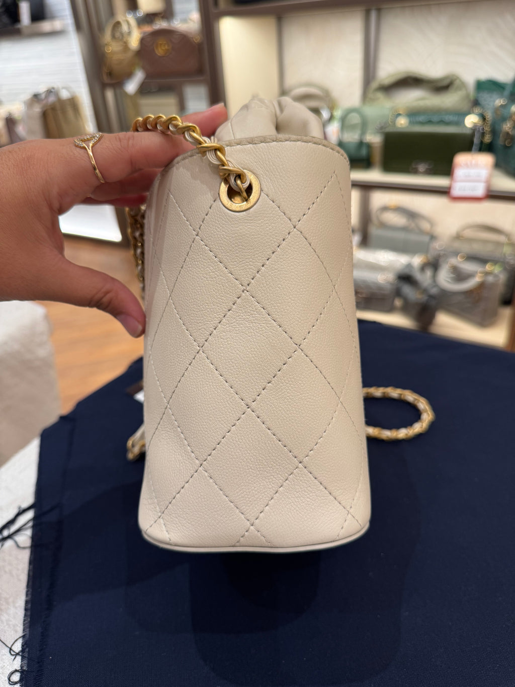 Chanel Drawstring Bucket Stitched
