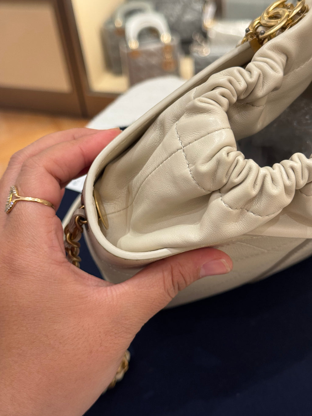 Chanel Drawstring Bucket Stitched