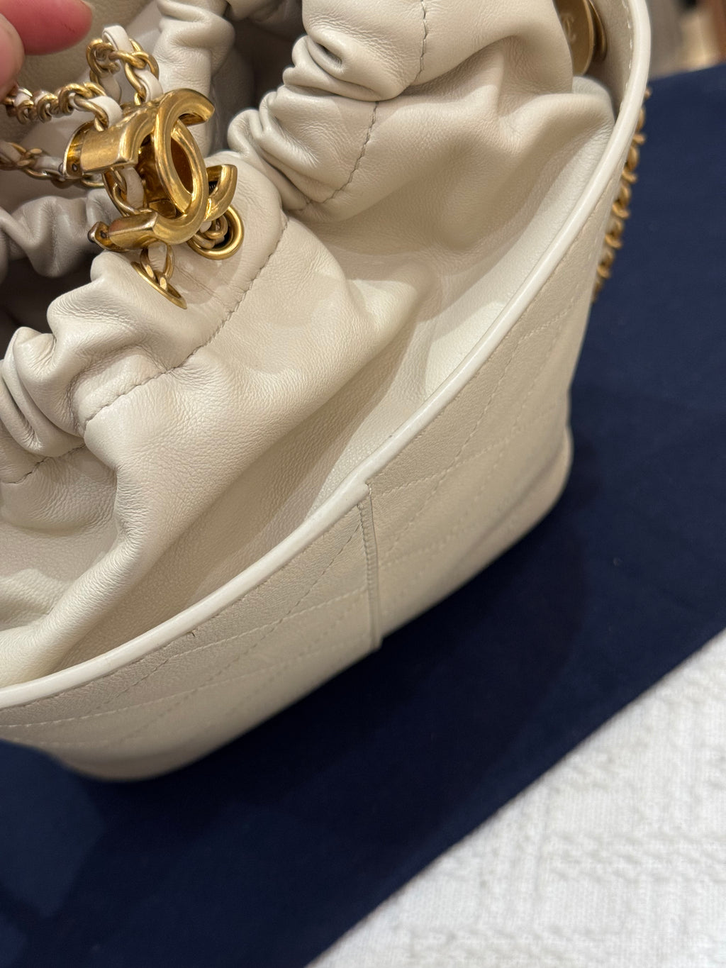 Chanel Drawstring Bucket Stitched