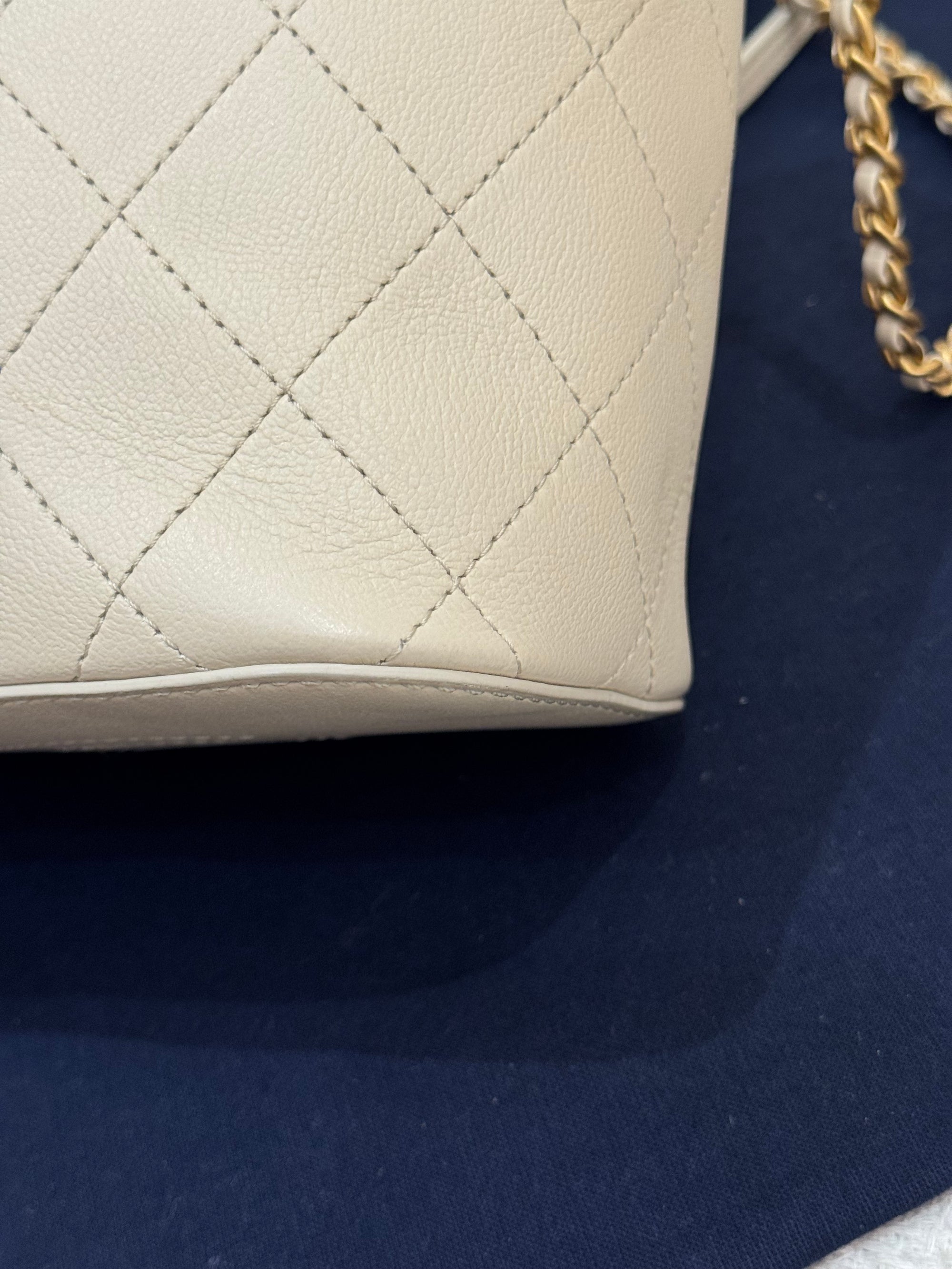 Chanel Drawstring Bucket Stitched