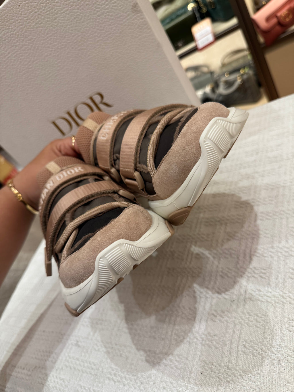 Dior D-Wander Sneakers Nude