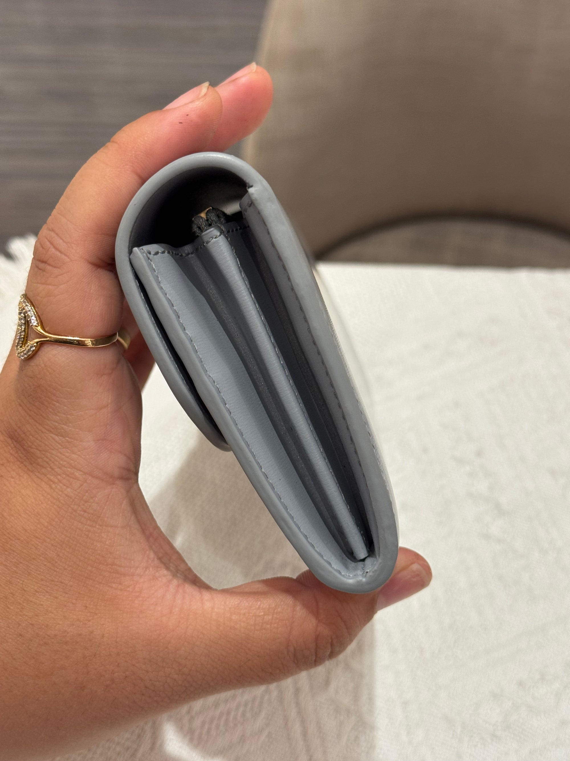Celine Triomphe Long wallet Pearl Blue