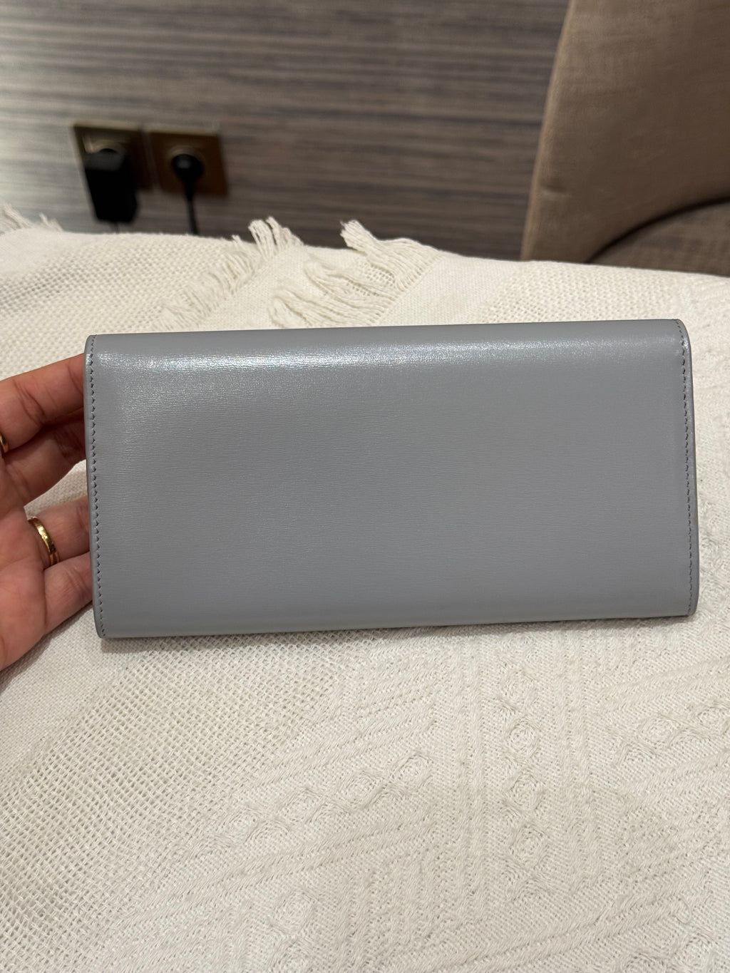 Celine Triomphe Long wallet Pearl Blue