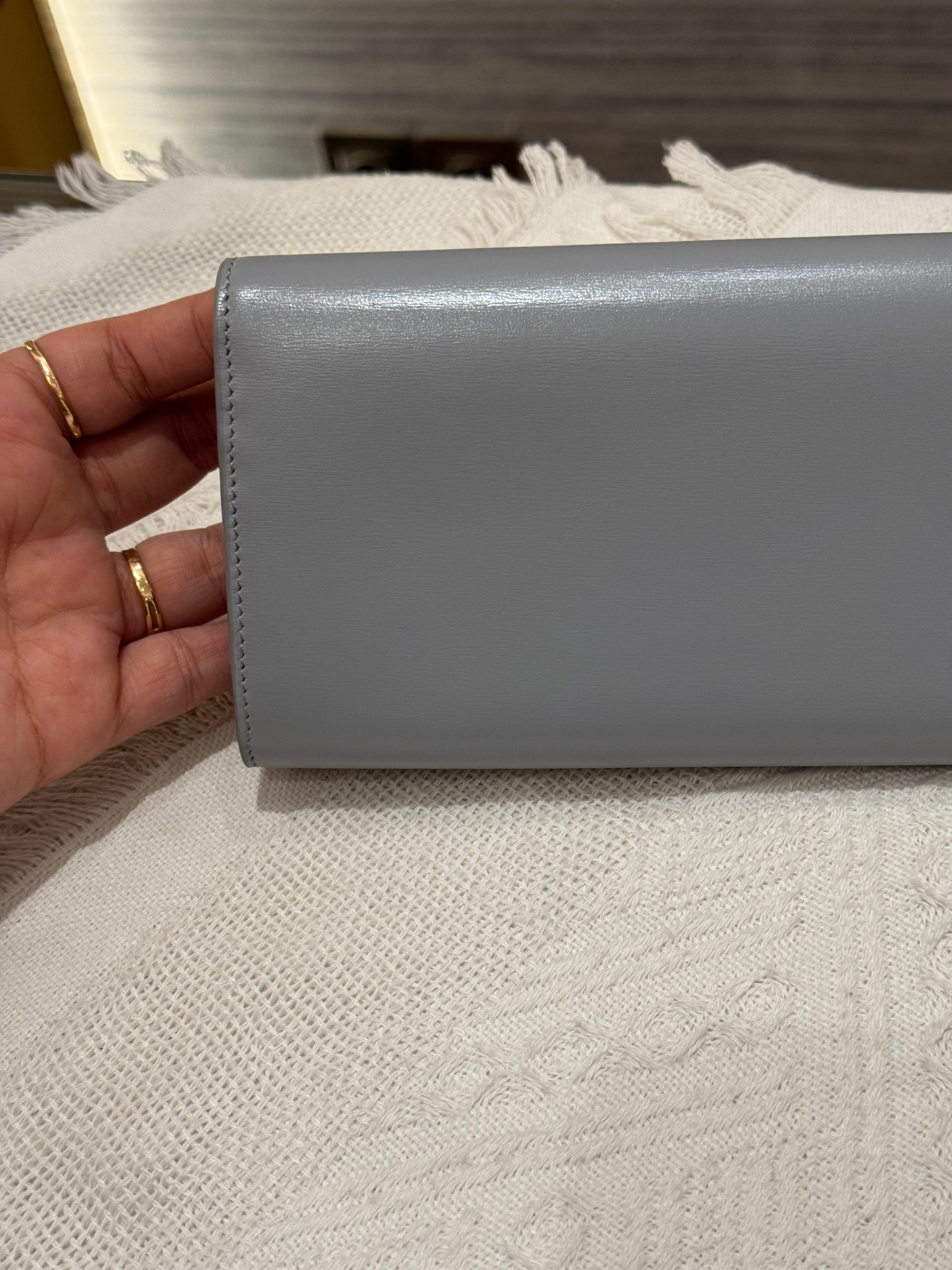 Celine Triomphe Long wallet Pearl Blue