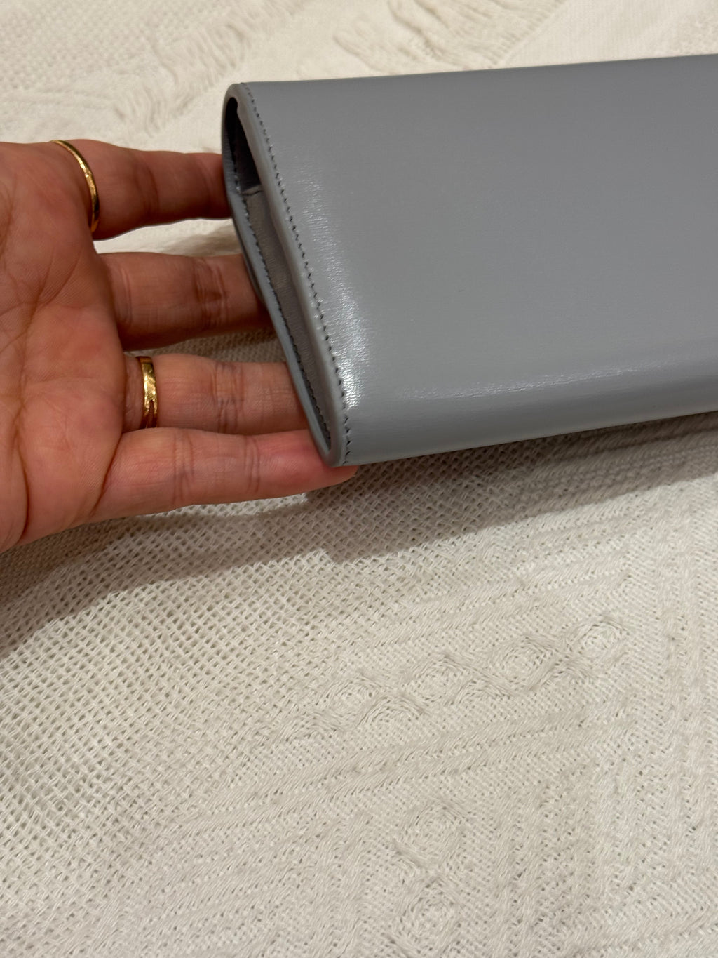 Celine Triomphe Long wallet Pearl Blue