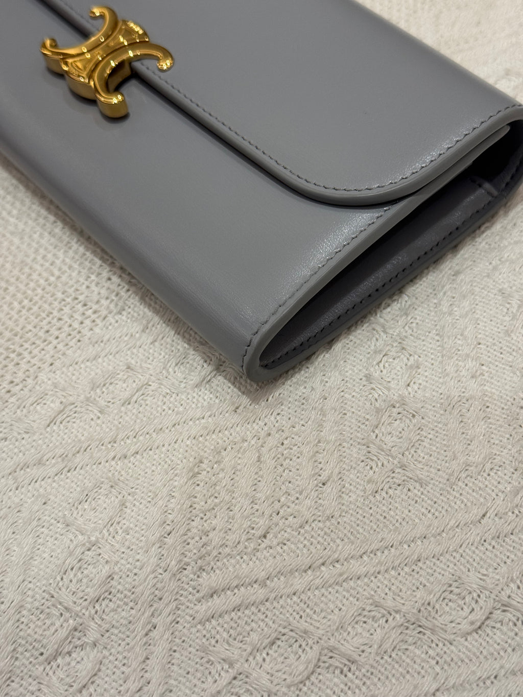 Celine Triomphe Long wallet Pearl Blue