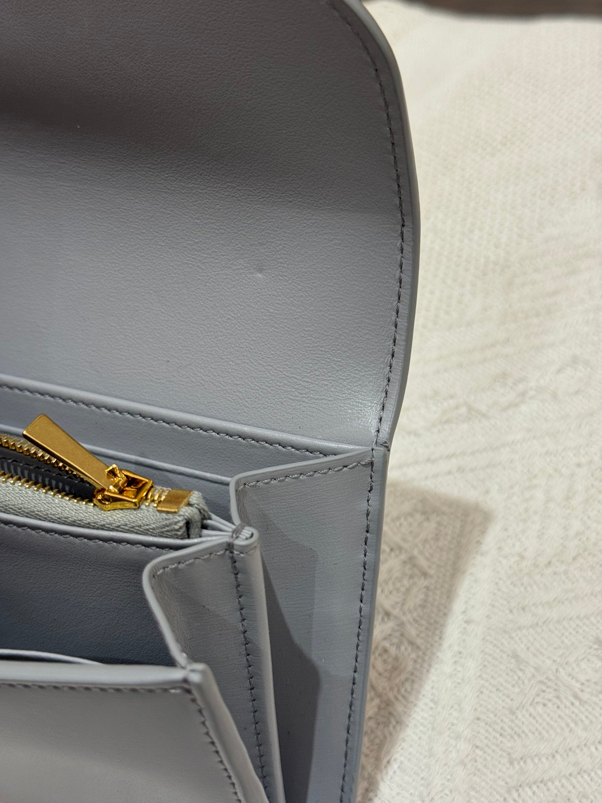 Celine Triomphe Long wallet Pearl Blue