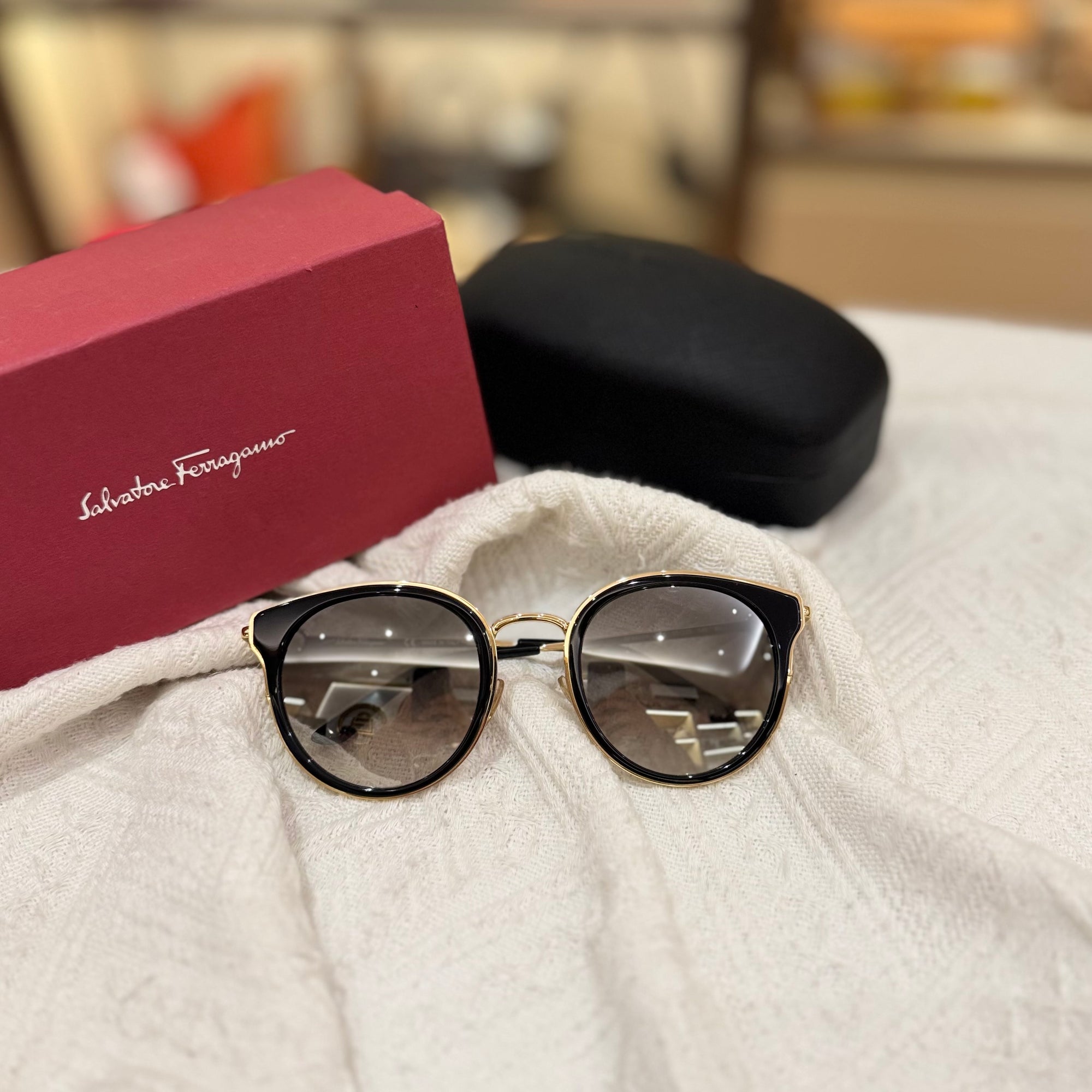 Salvatore Ferragamo Sunglasses Black Gold