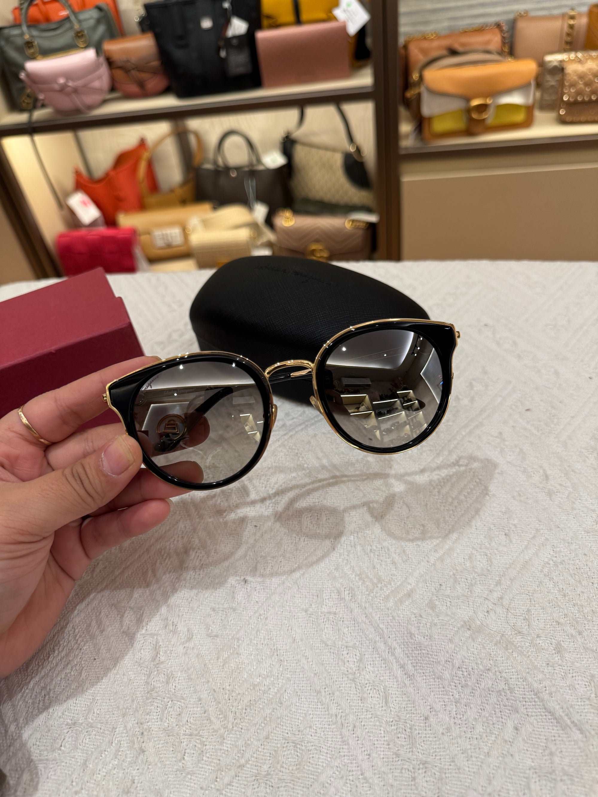 Salvatore Ferragamo Sunglasses Black Gold