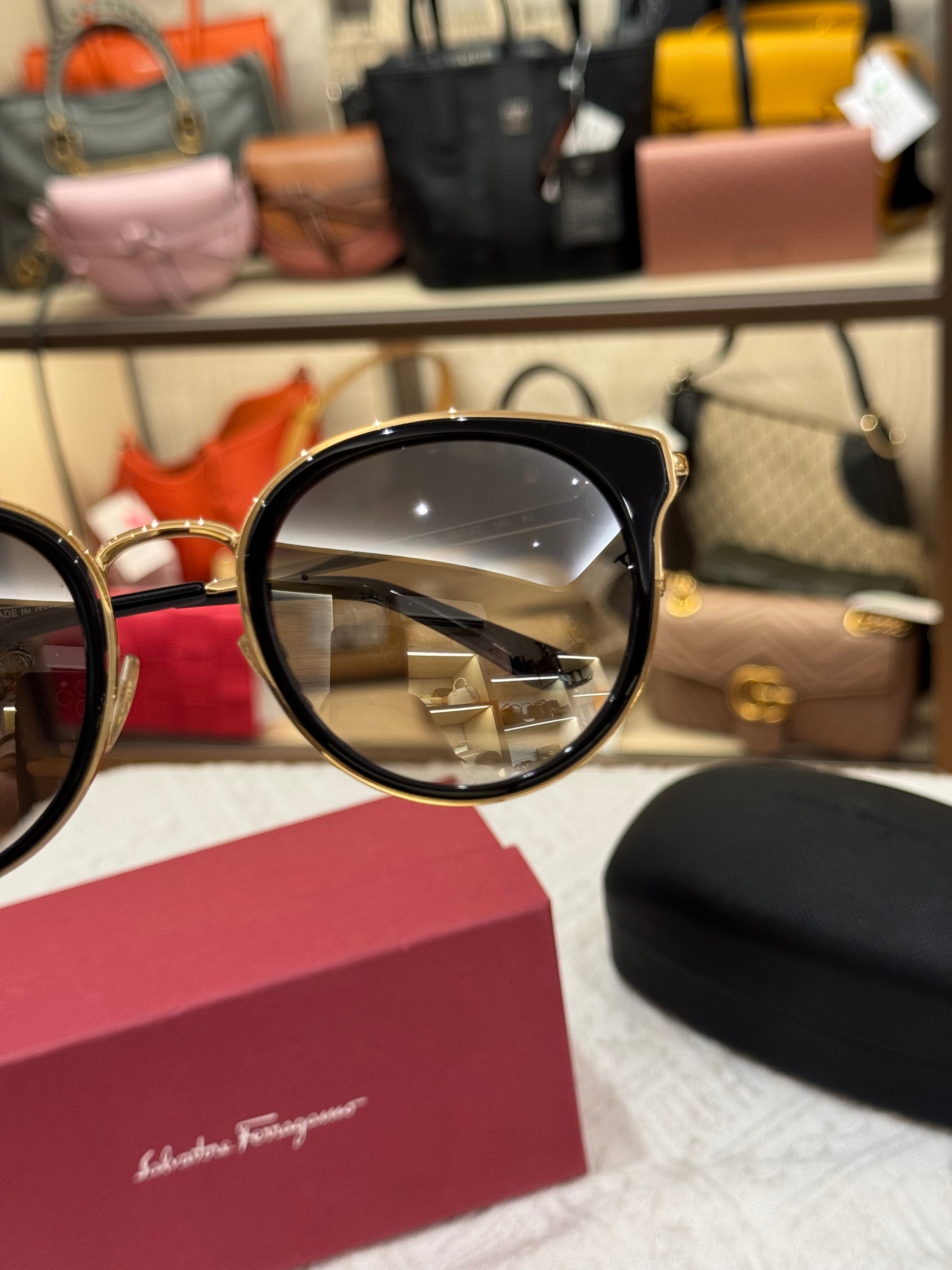 Salvatore Ferragamo Sunglasses Black Gold