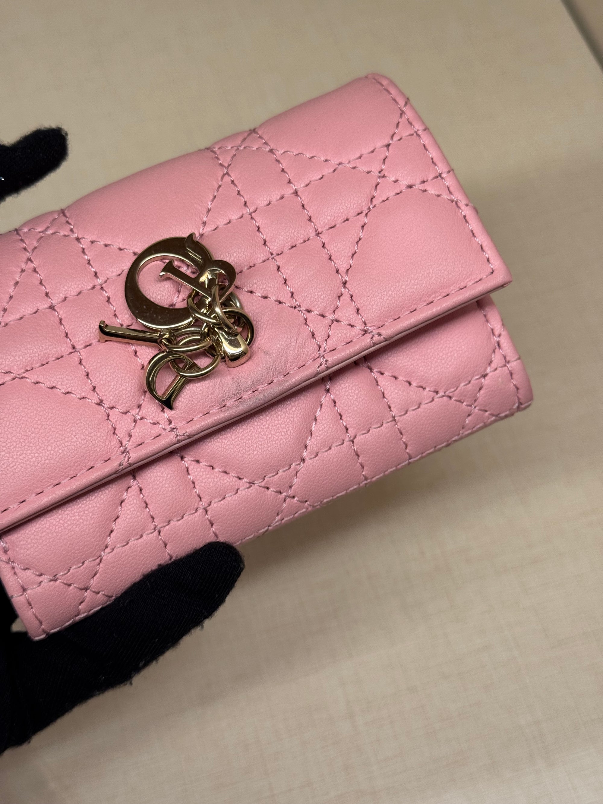 Dior Card Wallet Pink