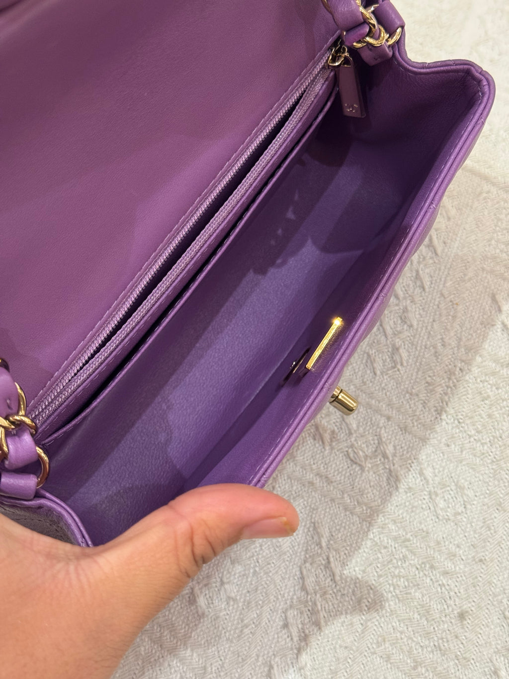 Chanel Mini Rectangle Flap Purple