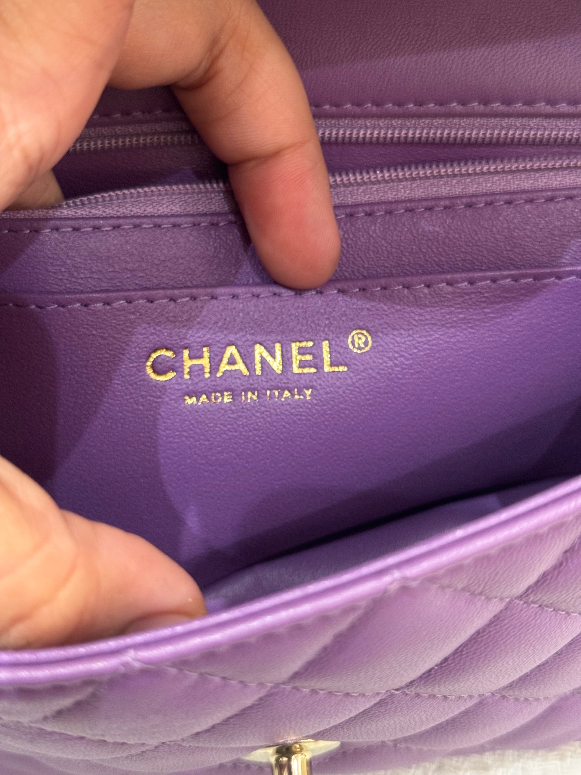 Chanel Mini Rectangle Flap Purple