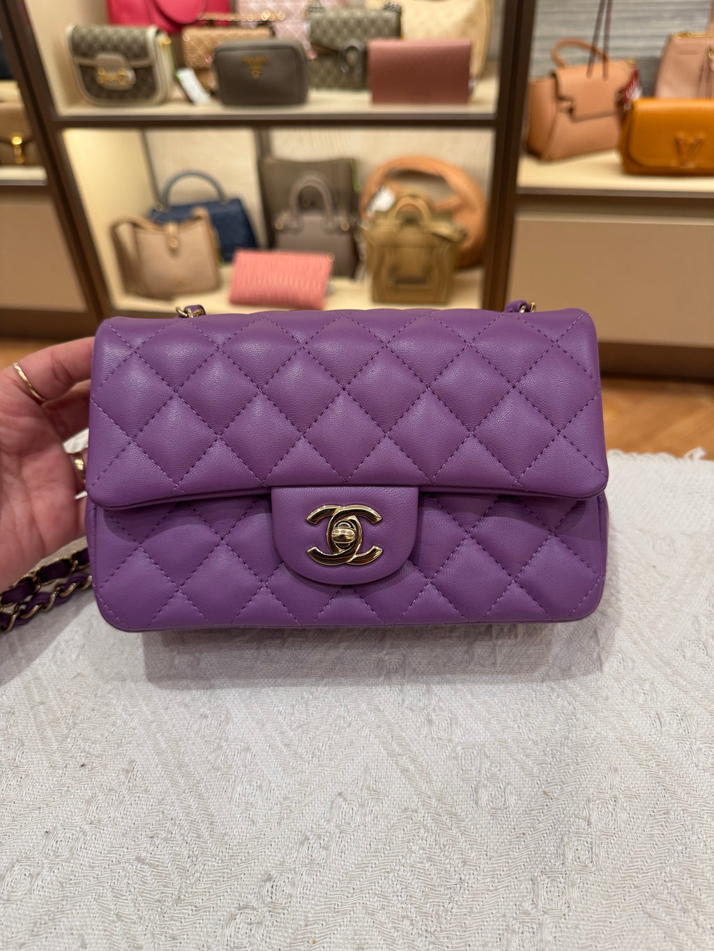 Chanel Mini Rectangle Flap Purple