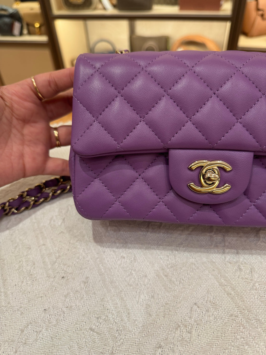 Chanel Mini Rectangle Flap Purple