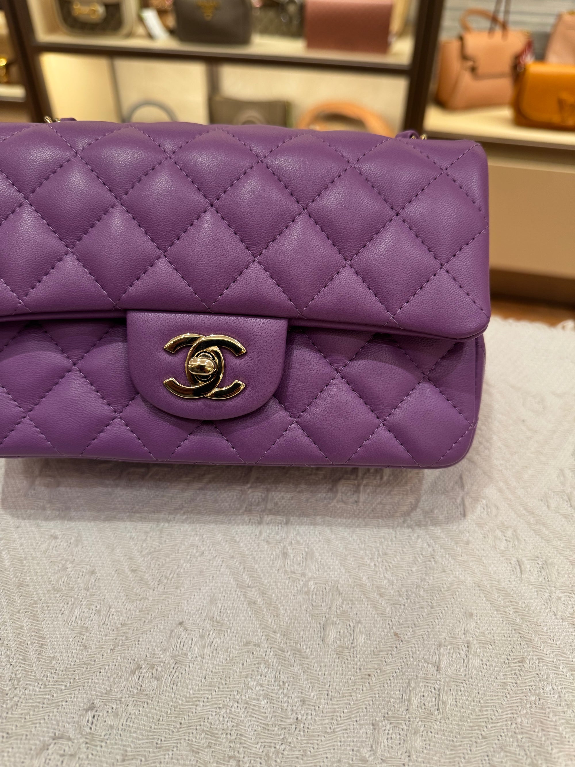 Chanel Mini Rectangle Flap Purple