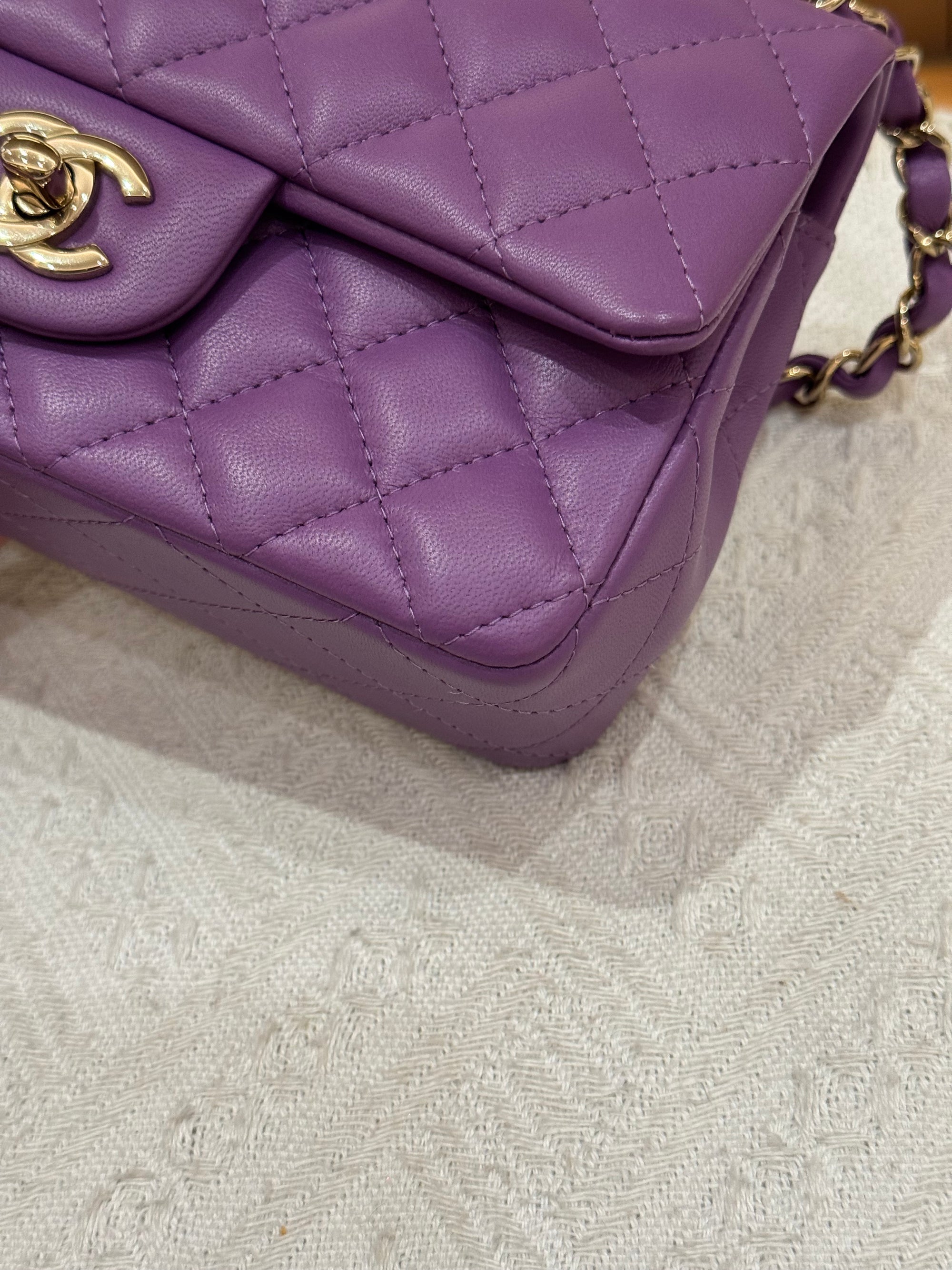 Chanel Mini Rectangle Flap Purple