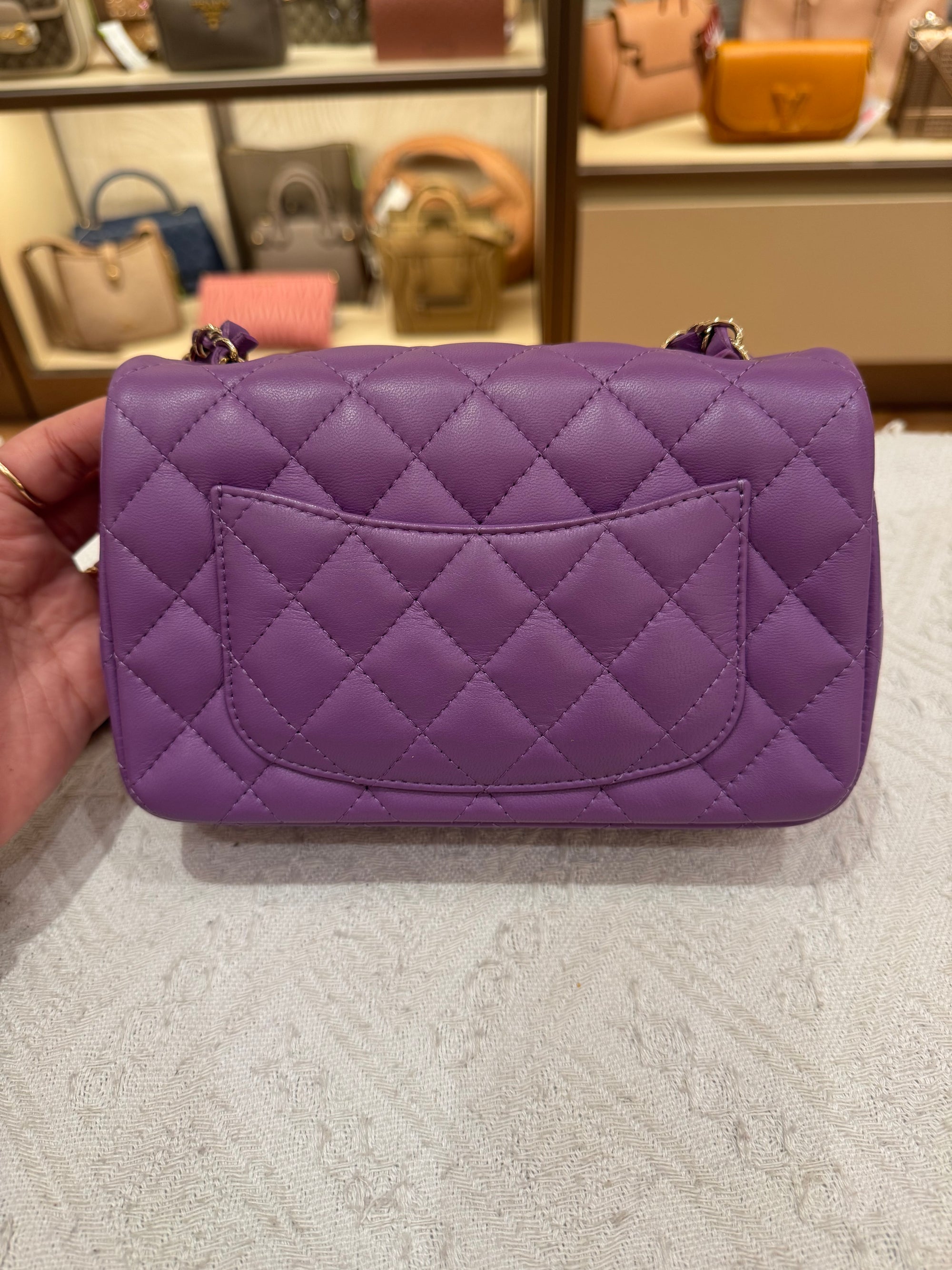 Chanel Mini Rectangle Flap Purple