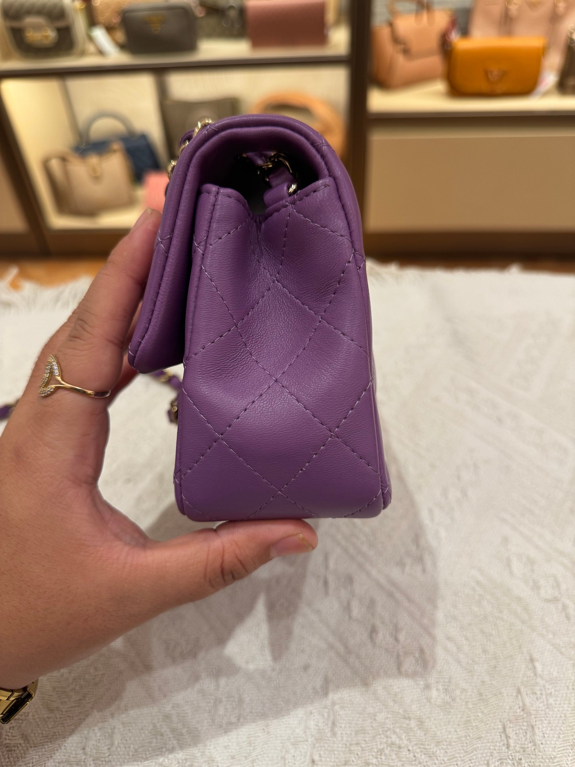 Chanel Mini Rectangle Flap Purple