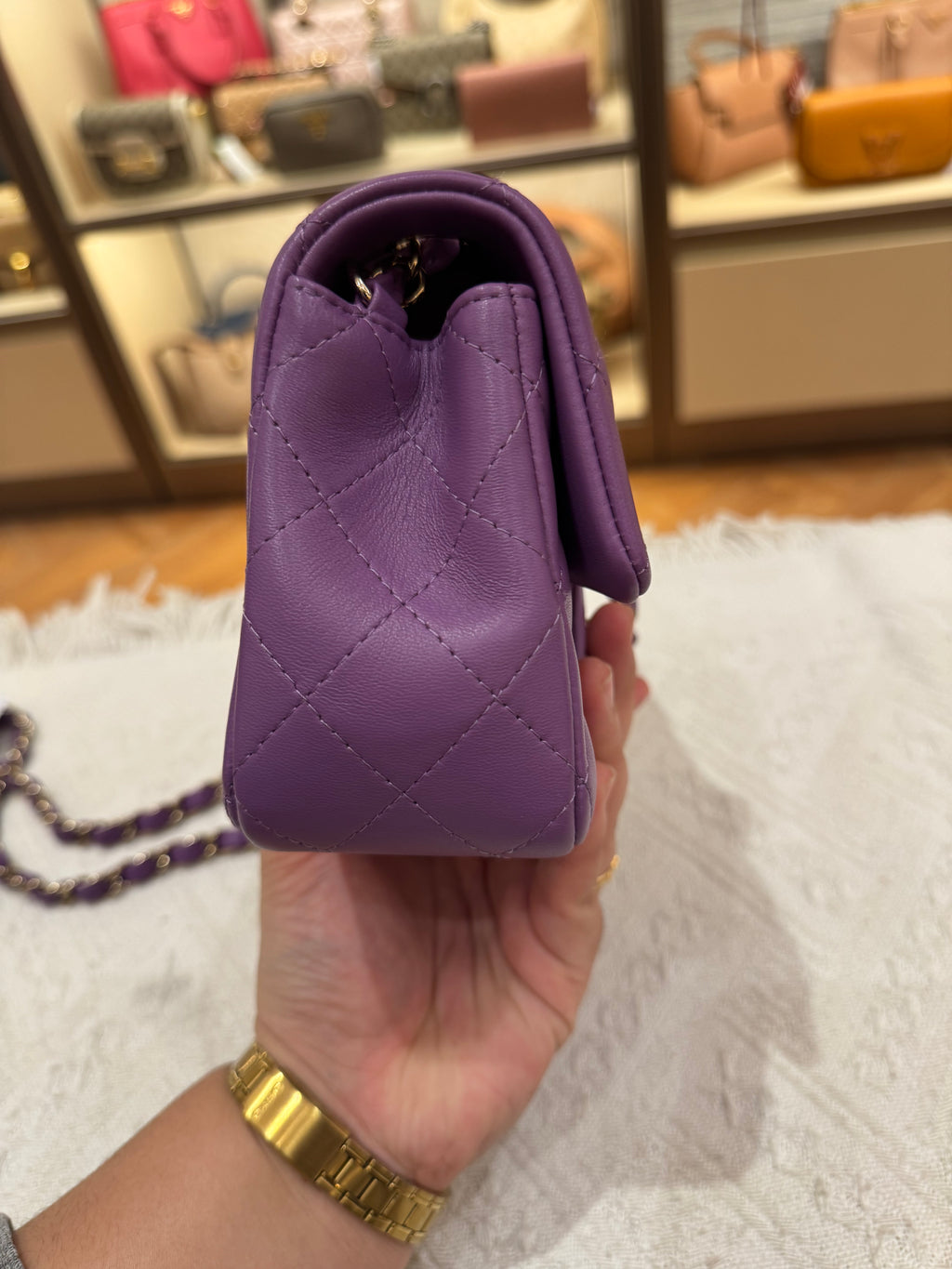 Chanel Mini Rectangle Flap Purple