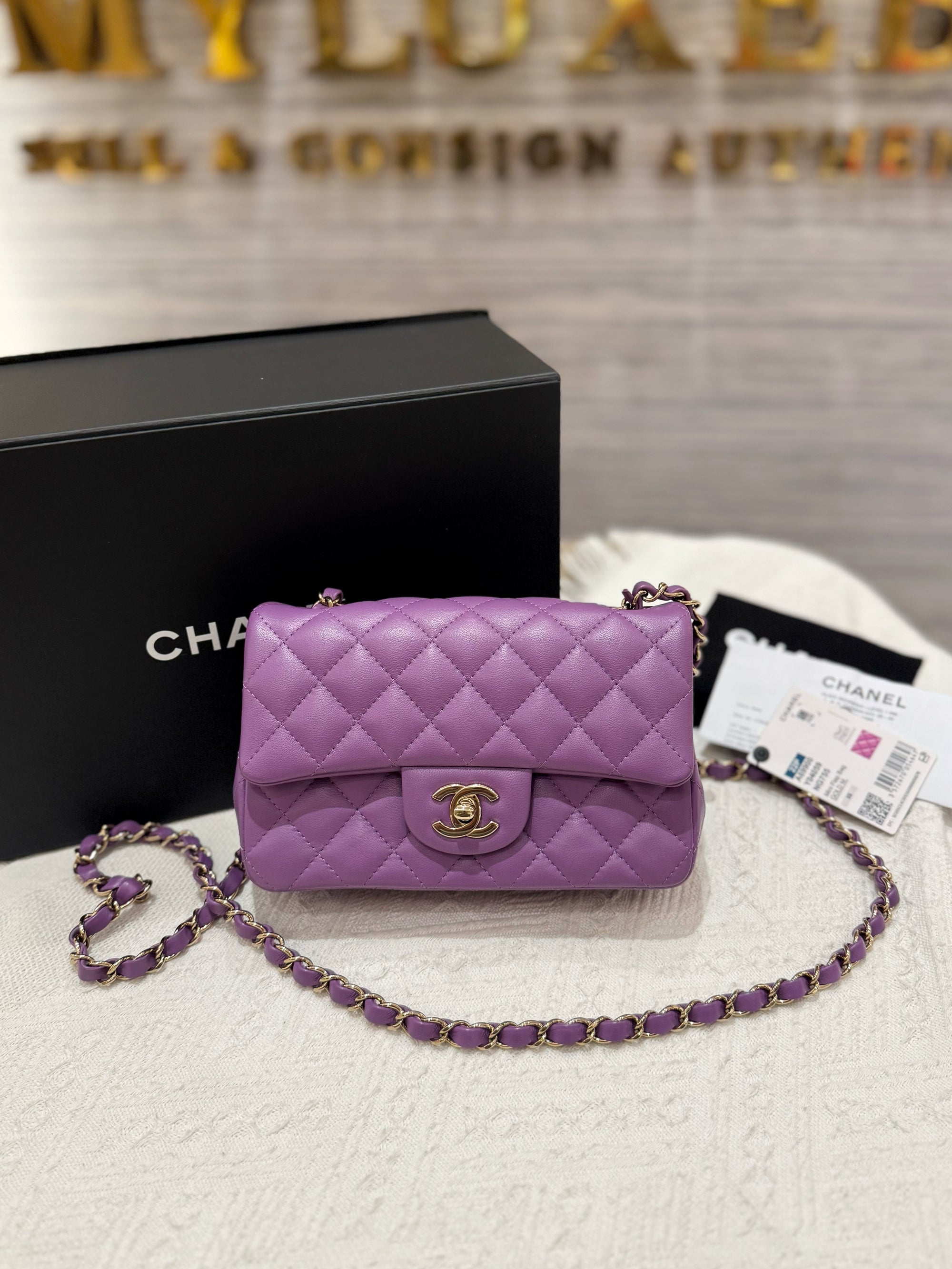 Chanel Mini Rectangle Flap Purple
