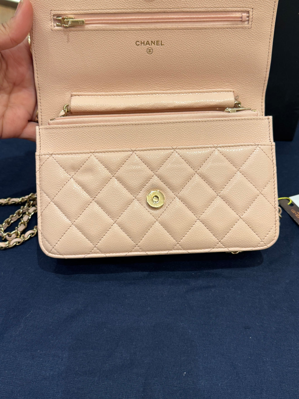 Chanel Classic Wallet On Chain Caviar Light Pink