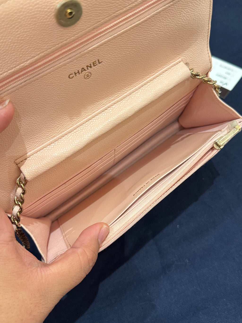 Chanel Classic Wallet On Chain Caviar Light Pink