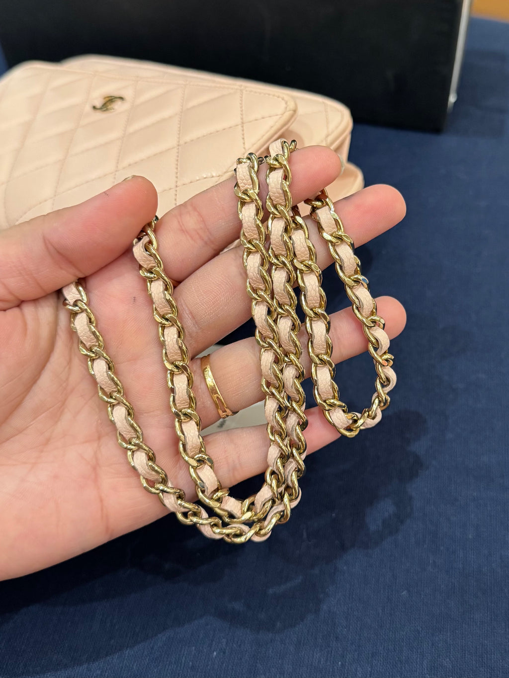Chanel Classic Wallet On Chain Caviar Light Pink