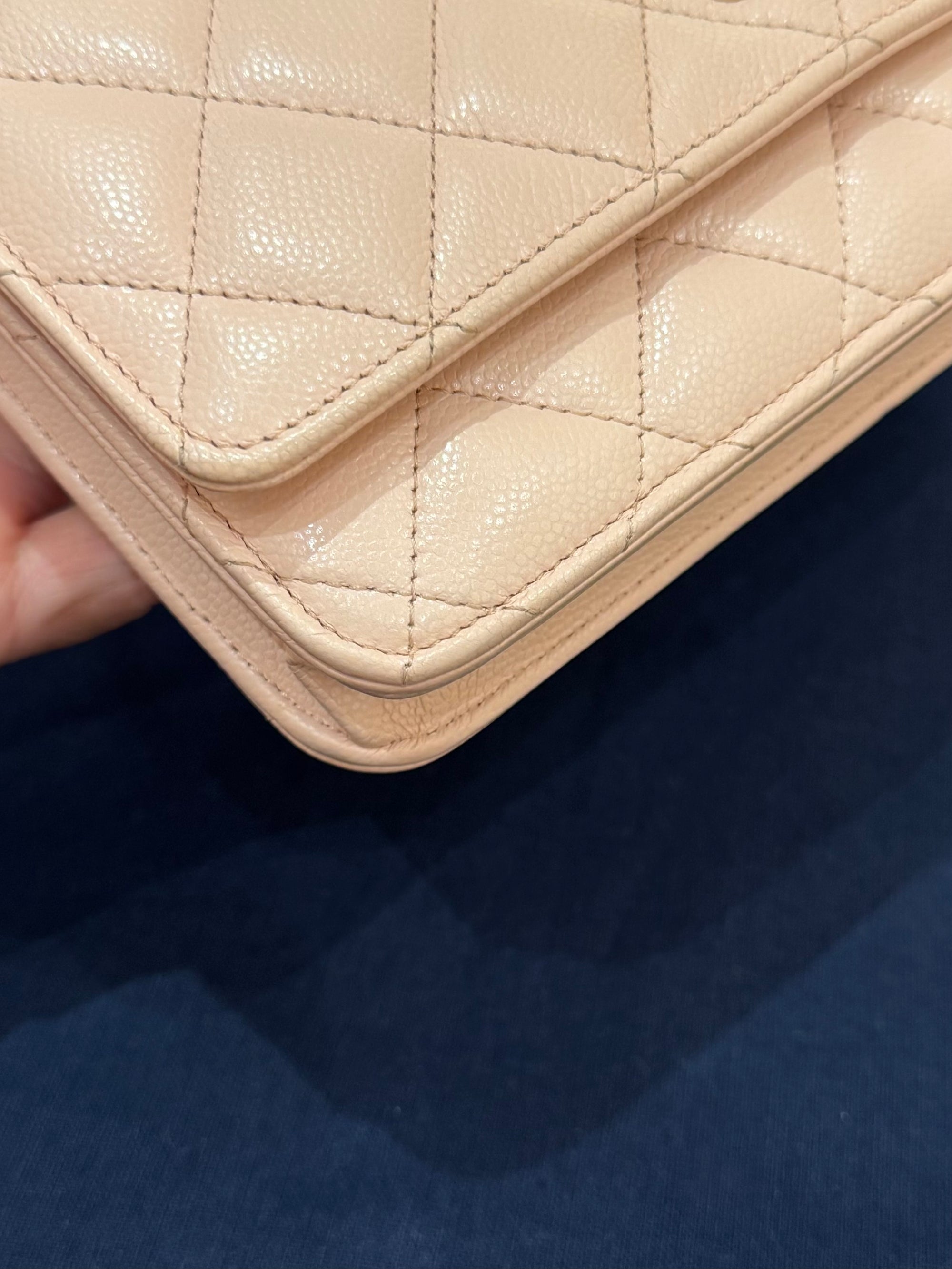 Chanel Classic Wallet On Chain Caviar Light Pink