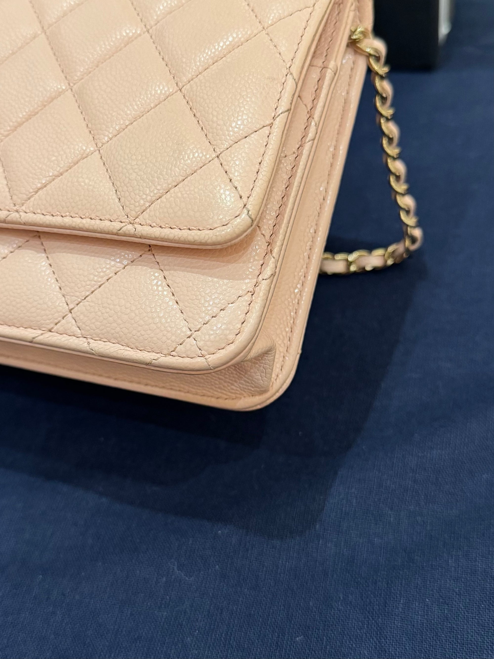 Chanel Classic Wallet On Chain Caviar Light Pink