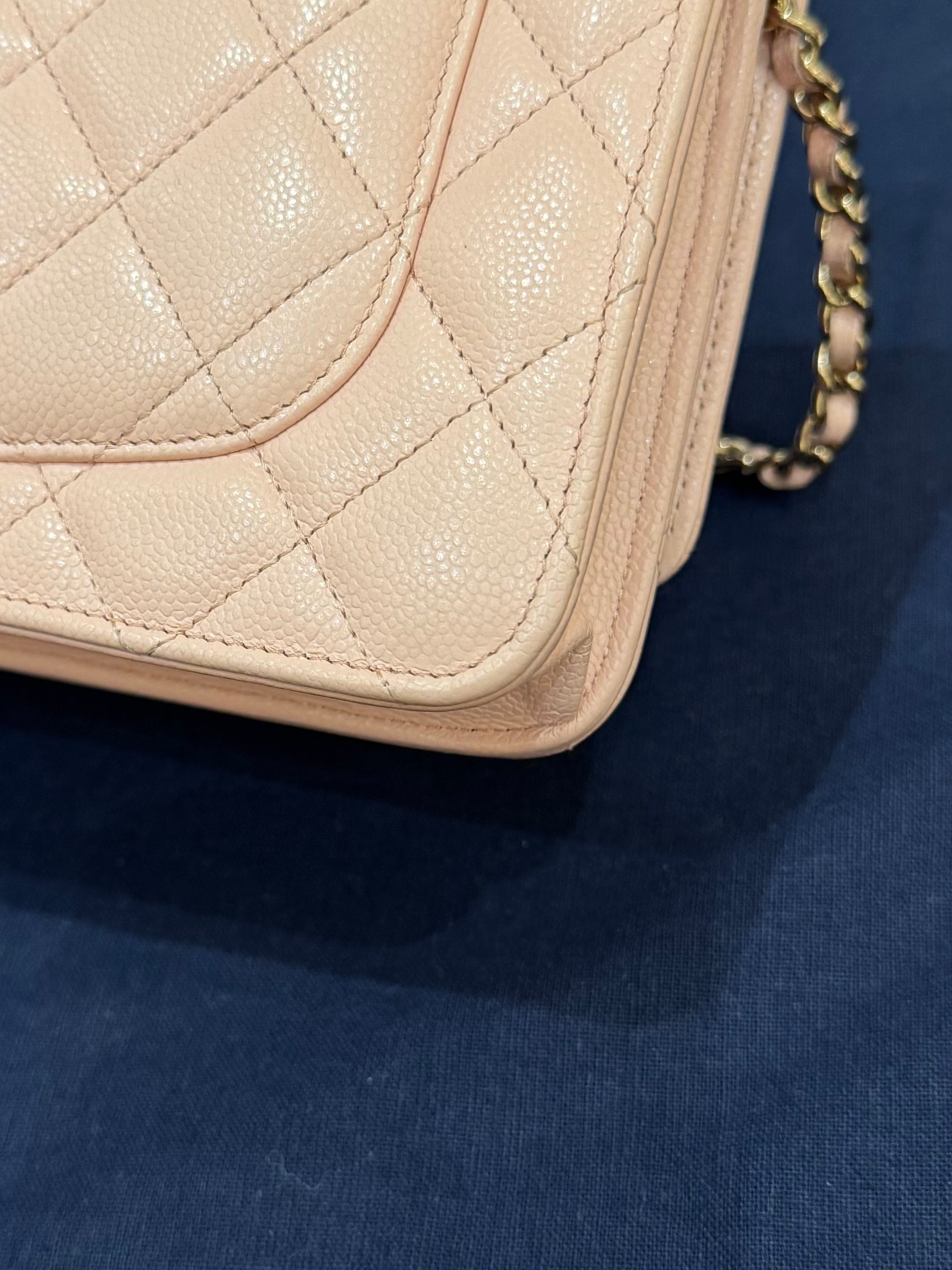 Chanel Classic Wallet On Chain Caviar Light Pink