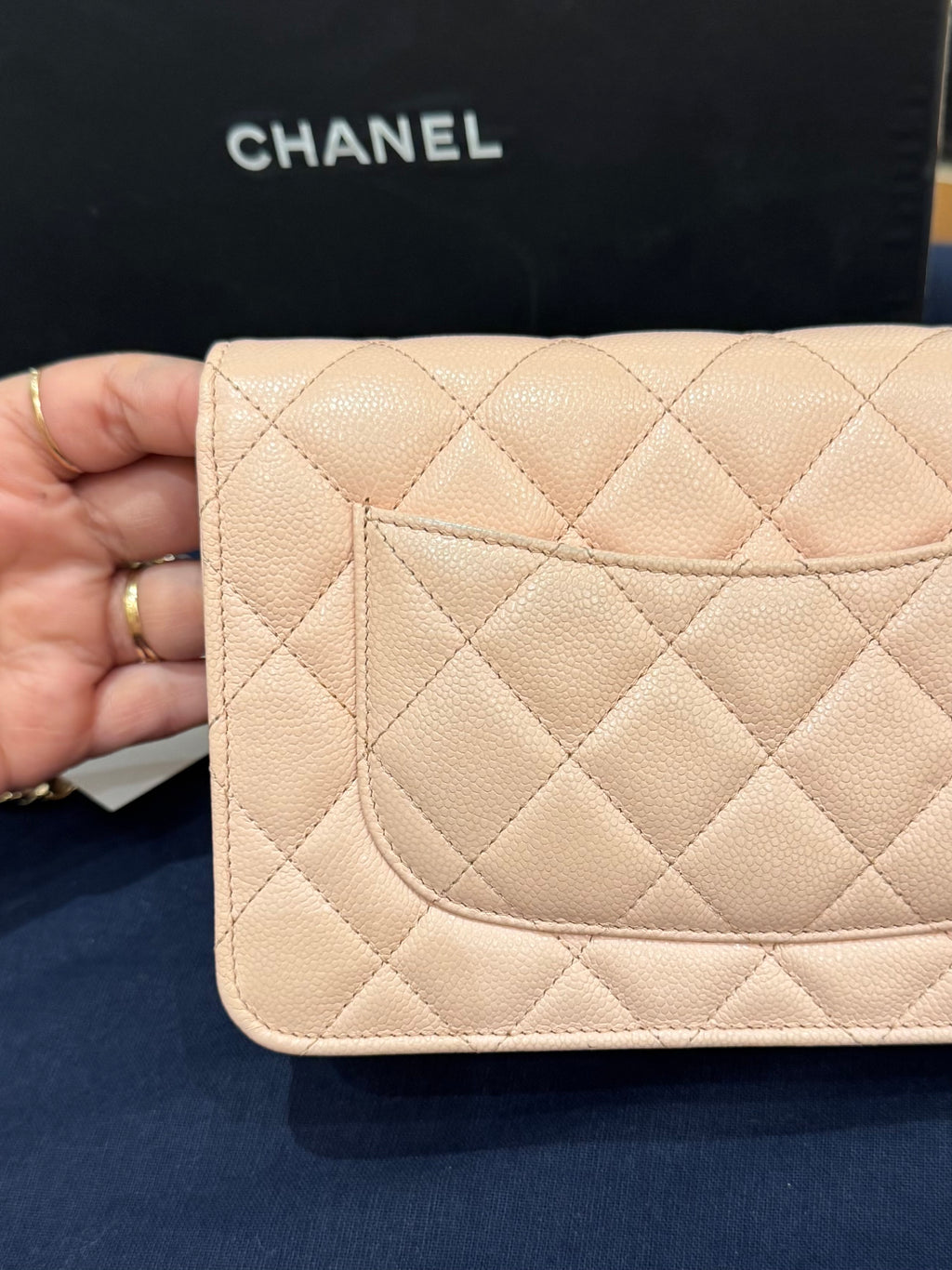 Chanel Classic Wallet On Chain Caviar Light Pink