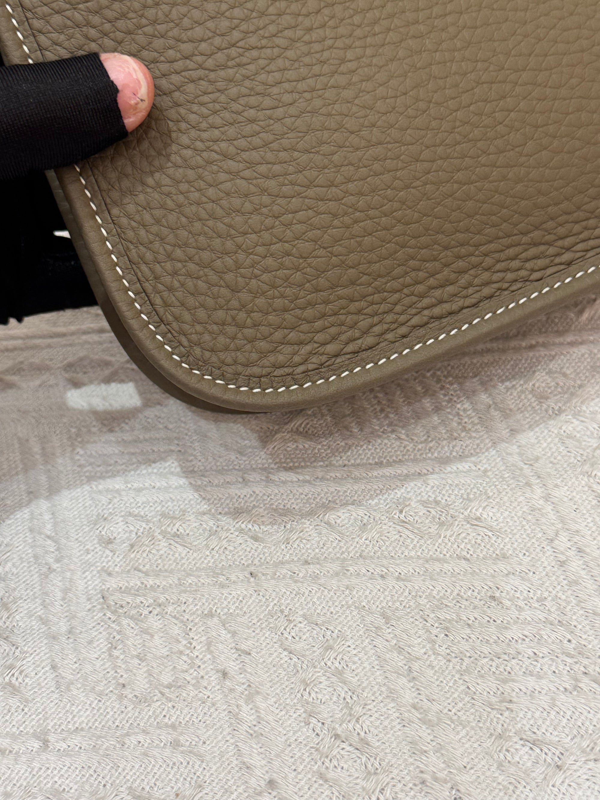 Hermes Evelyn 16 Etoupe / Blue Indigo