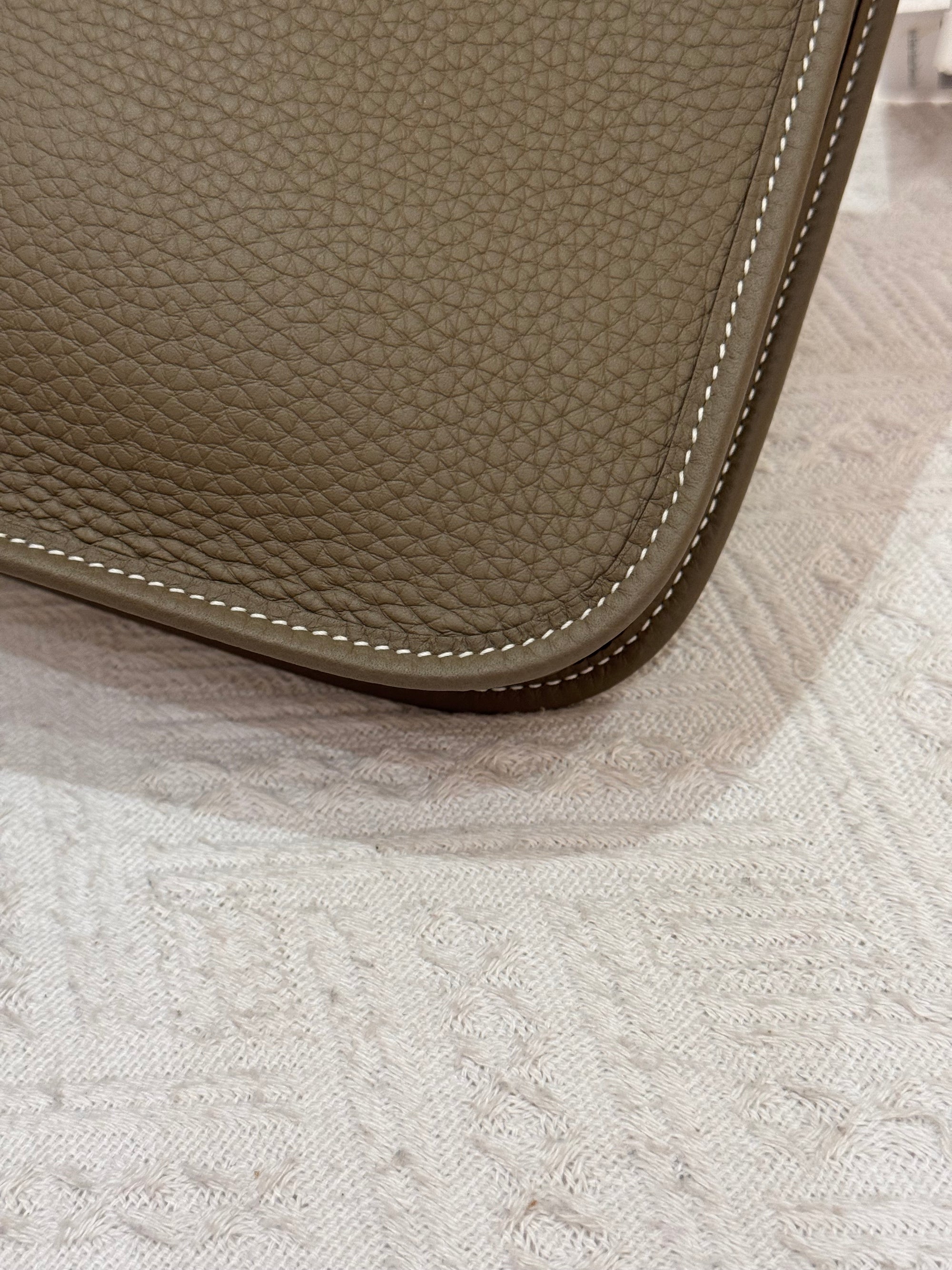 Hermes Evelyn 16 Etoupe / Blue Indigo
