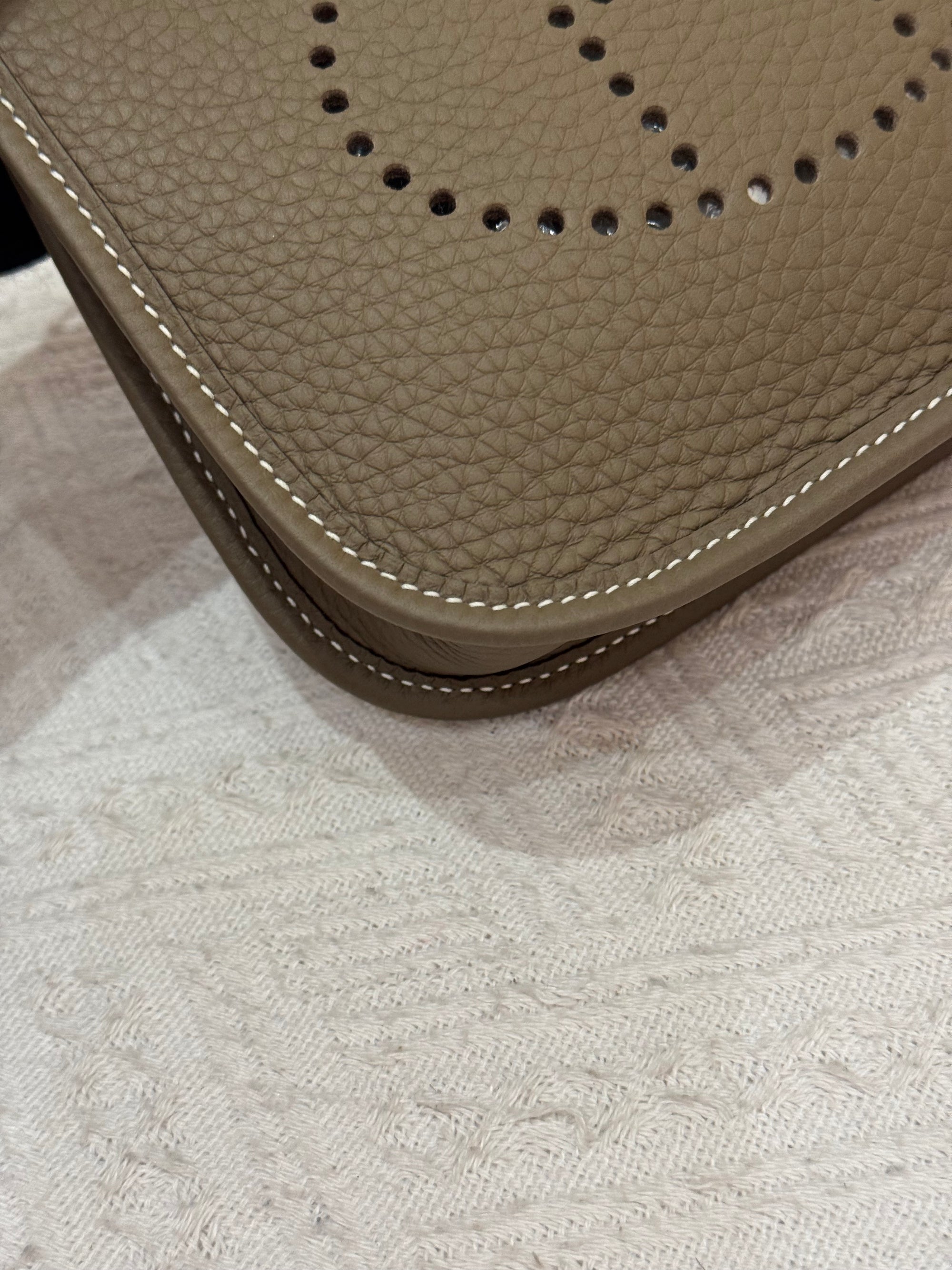 Hermes Evelyn 16 Etoupe / Blue Indigo