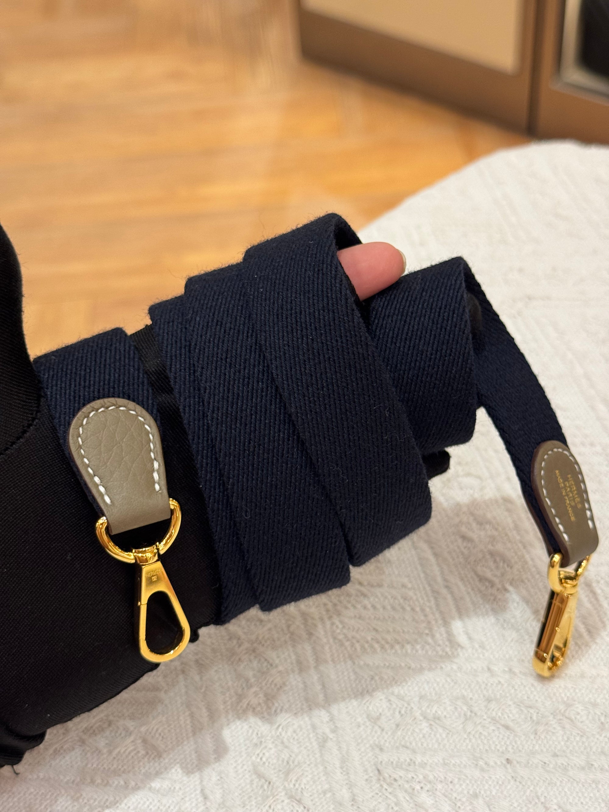 Hermes Evelyn 16 Etoupe / Blue Indigo