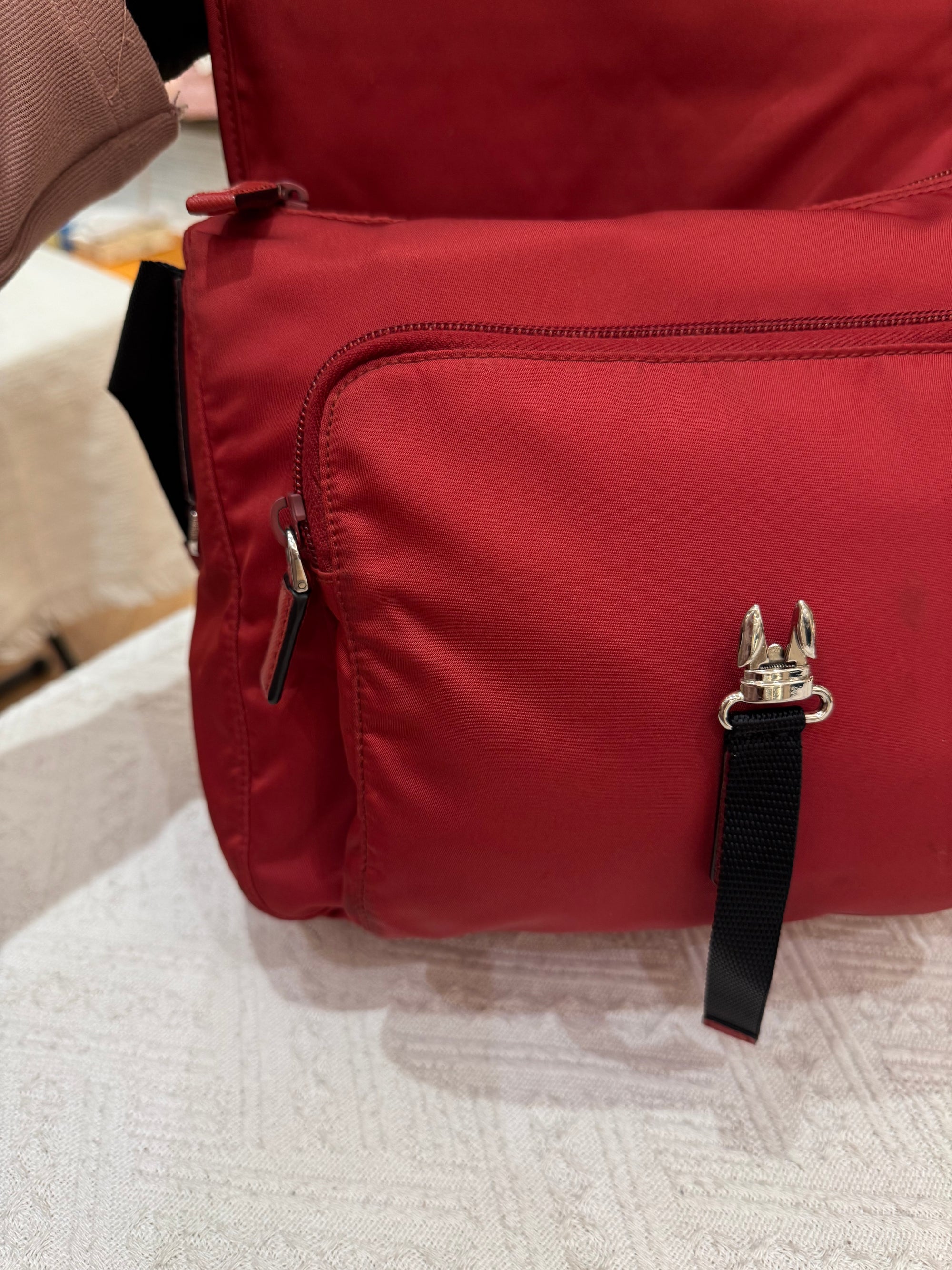 Prada Sling Nylon Red Black