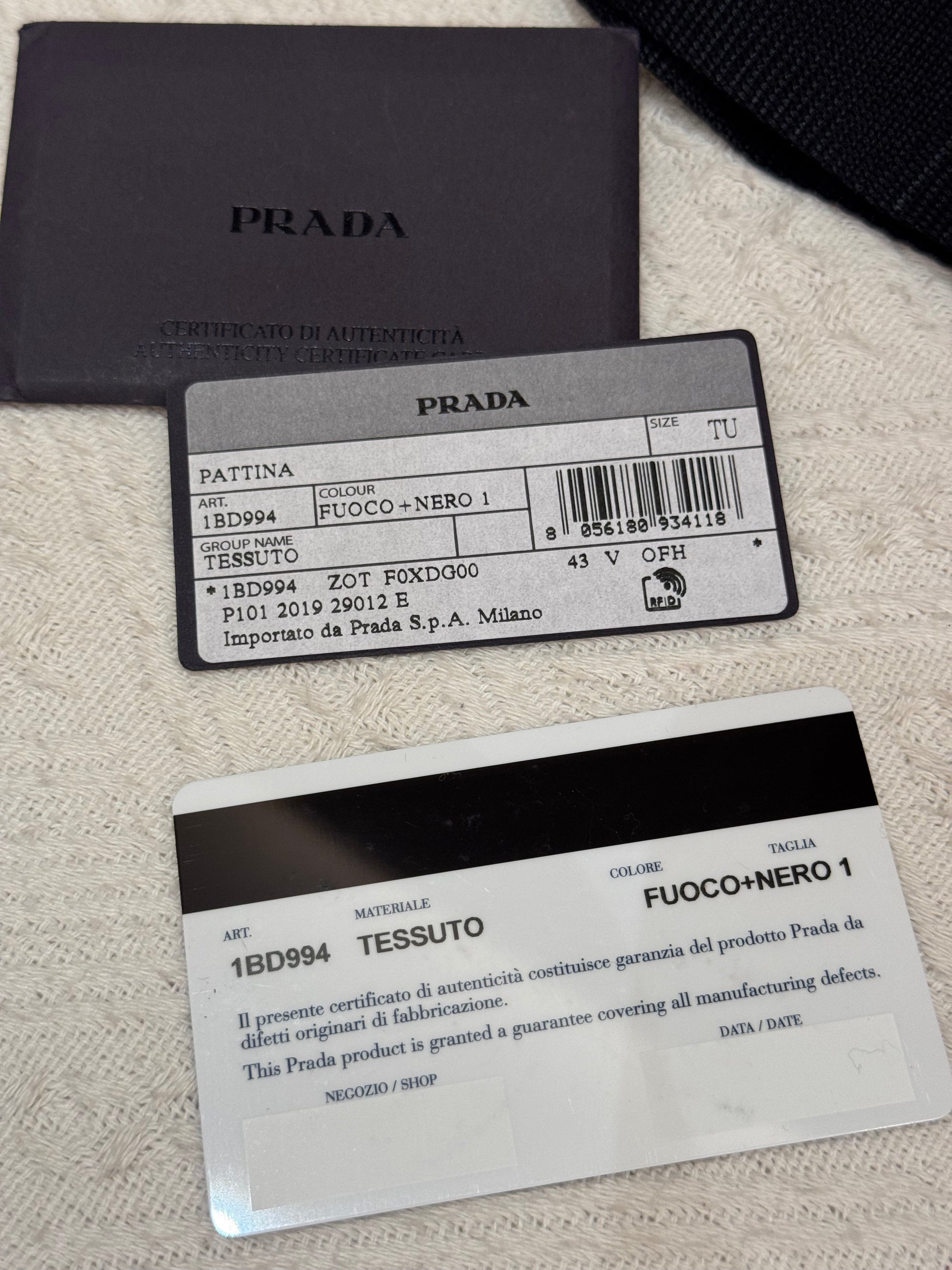 Prada Sling Nylon Red Black