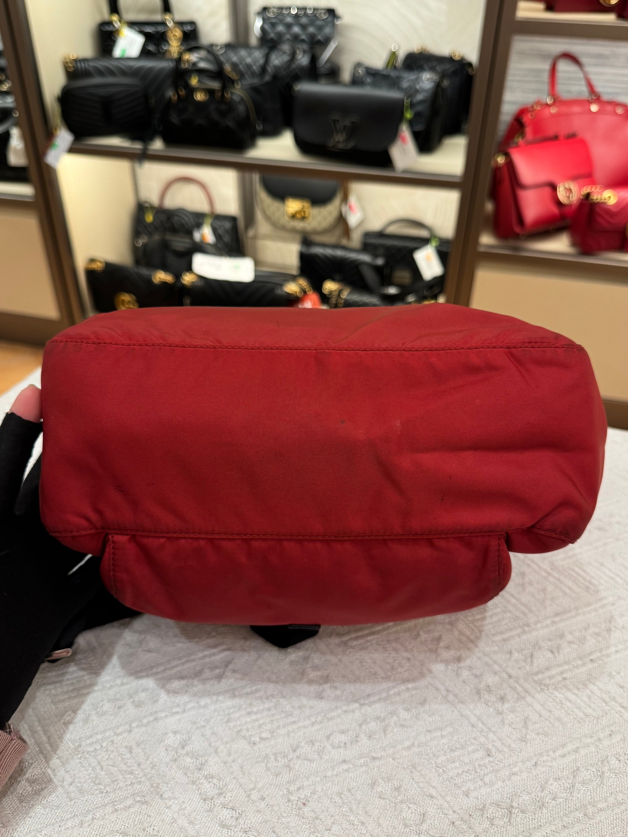 Prada Sling Nylon Red Black