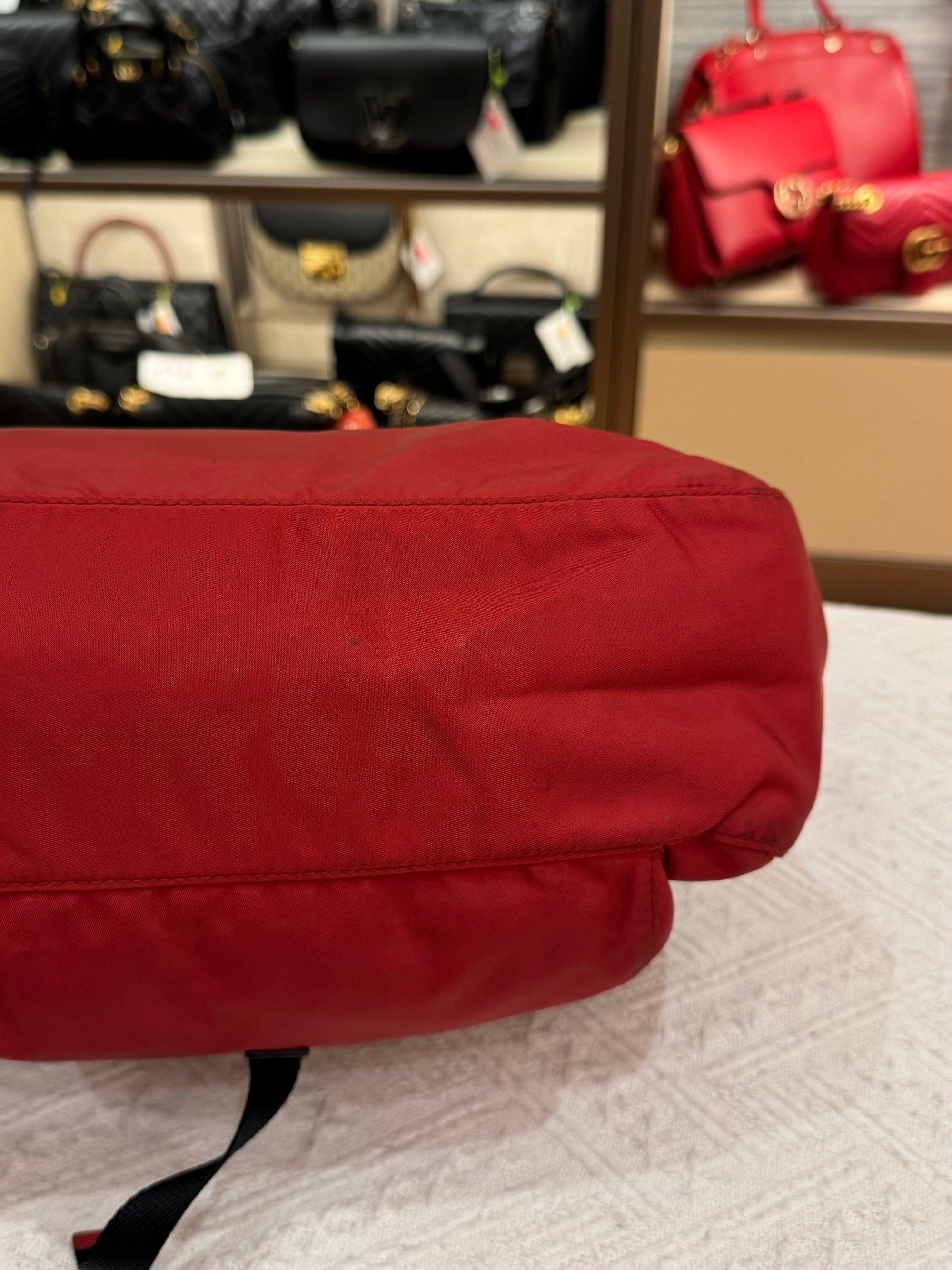 Prada Sling Nylon Red Black