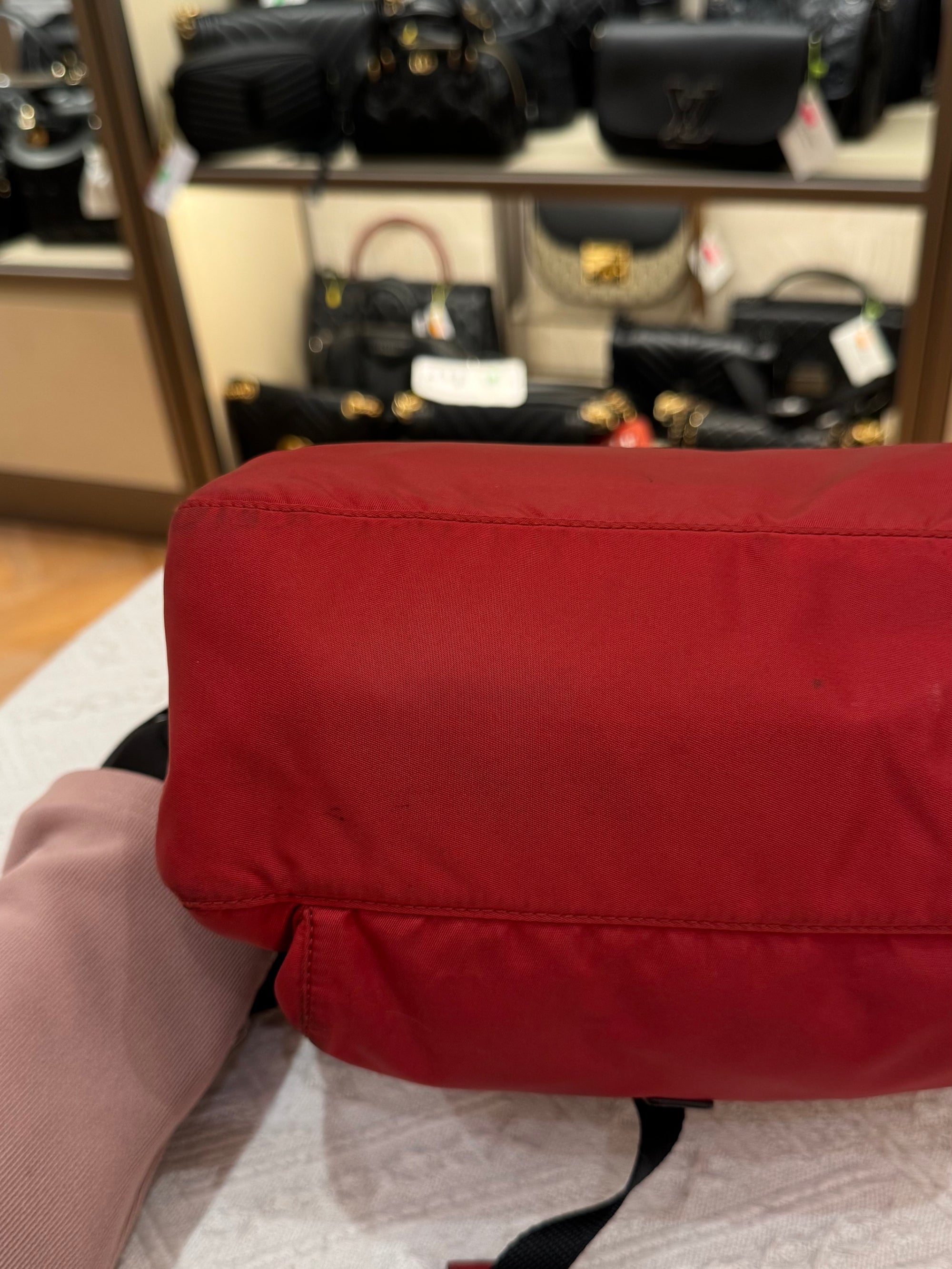 Prada Sling Nylon Red Black