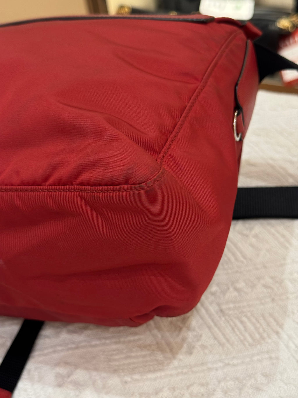 Prada Sling Nylon Red Black